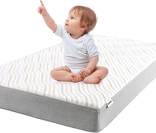 Biobased Crib and Toddler Mattress | Dual-Sided USDA Biopreferred and CertiPUR-US Certified biobased Mattress, with Washable Soybean Fiber Mattress Cover and Waterproof Layer, 52"x27.5"x5"