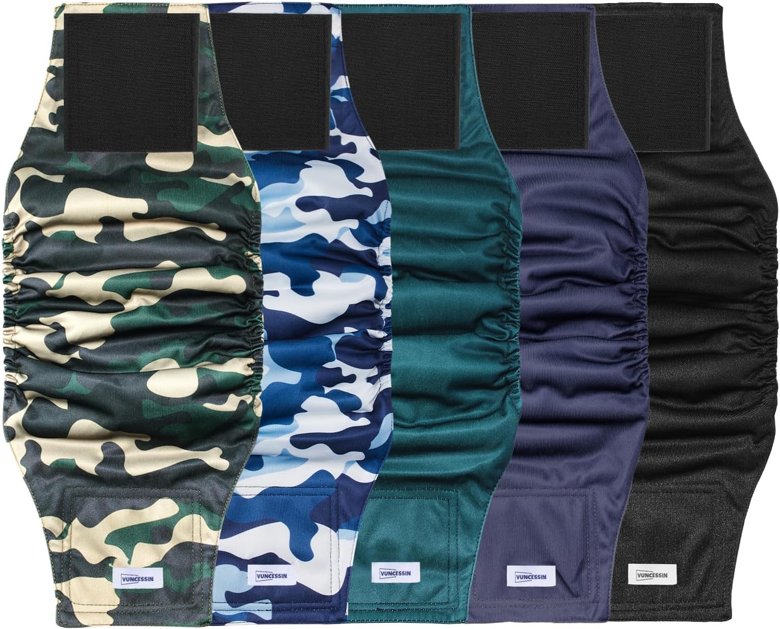 Reusable Dog Diapers Male, Premium Washable Belly Bands for Dogs, Pack of 5, High Absorbing Large Dog Wraps for Doggie & Puppy in Incontinence or Excitable Urination and Training(L)