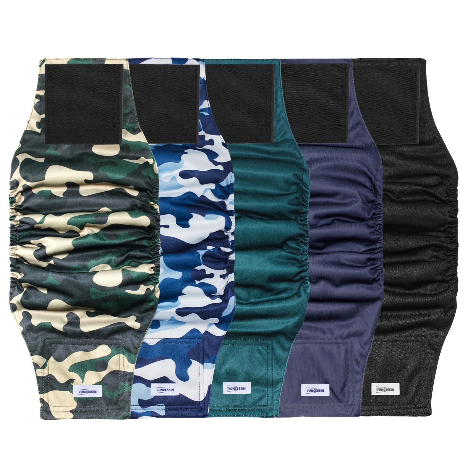 Reusable Dog Diapers Male, Premium Washable Belly Bands for Male Dogs, Pack of 5, High Absorbing Large Male Dog Wraps for Doggie & Puppy in Incontinence or Excitable Urination and Training(L)