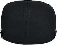 Vista 4 de VOBOOM Hombres Newsboy Cap Algodón Flat Ivy Gatsby Driving Hat Negro
