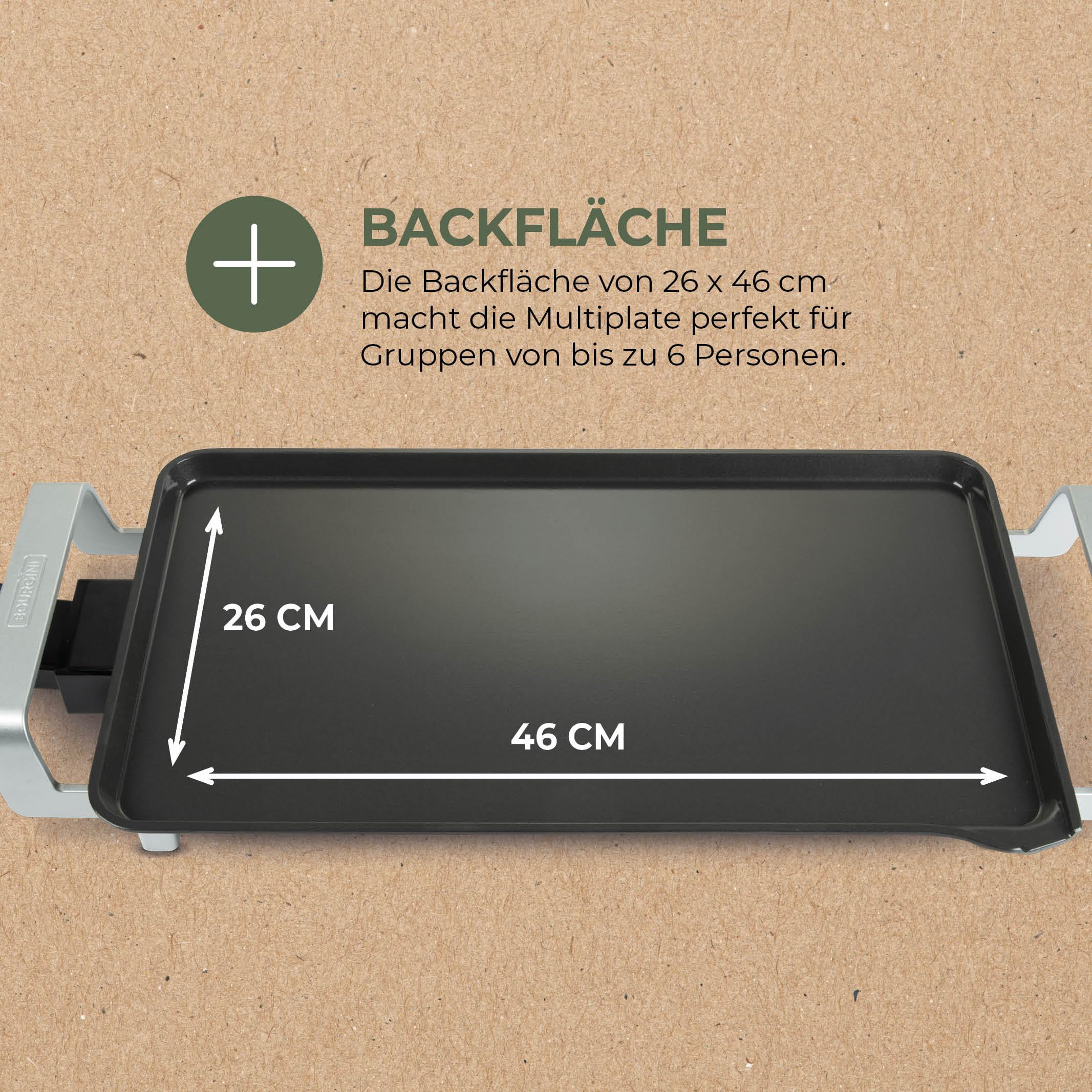 Bourgini Elements - Grillplatte - Grillplatte - PFAS Freie Keramikbeschichtung - 46 x 26 cm - GRS zertifizierte Recycling-Materialien