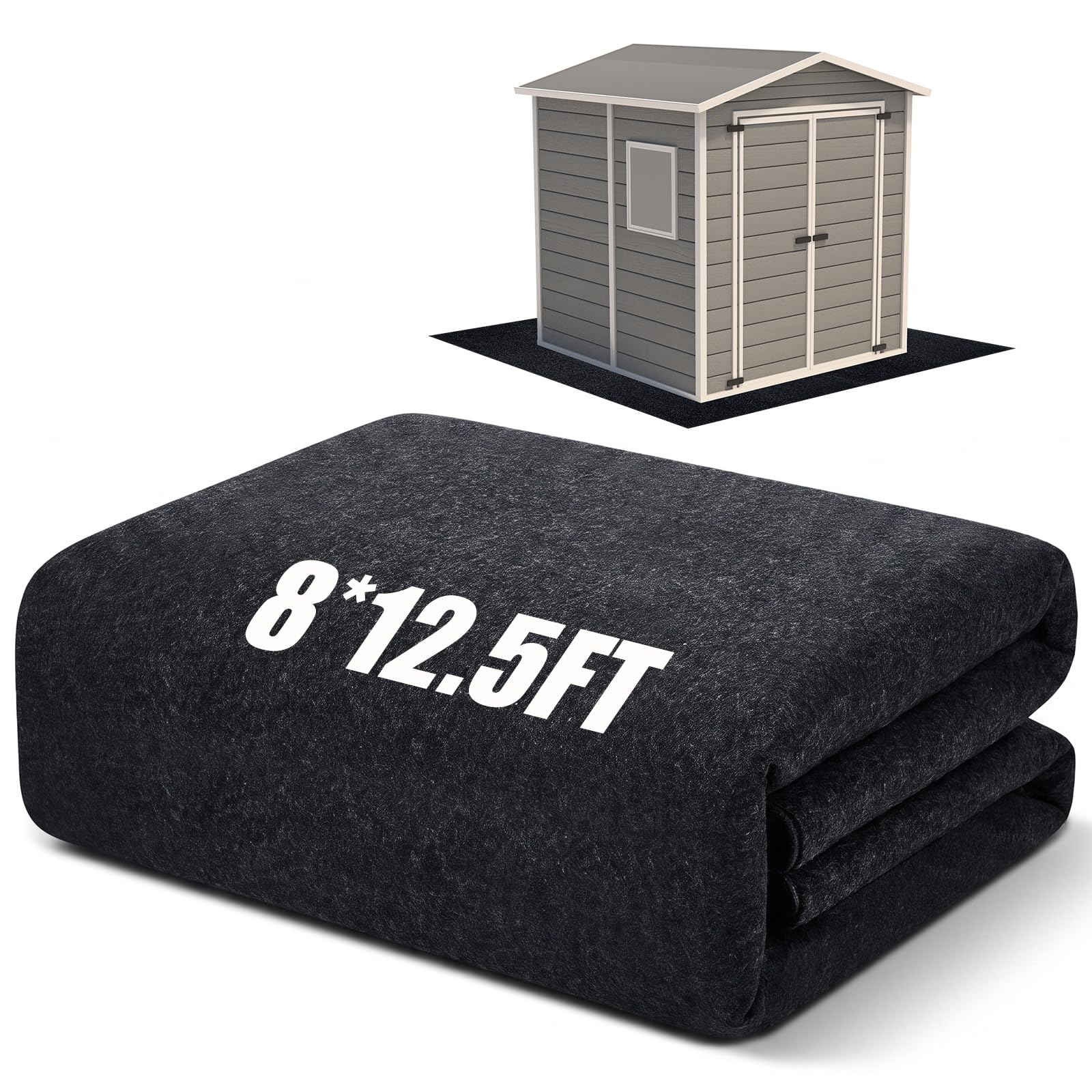 Haull Shed Floor Mat 8 x 12.5 ft Outdoor Waterproof Nonslip Durable Storage Sheds Protector Rug for Carport Patio Garage Garden Spring Summer Outdoor, Storage Shed Not Included