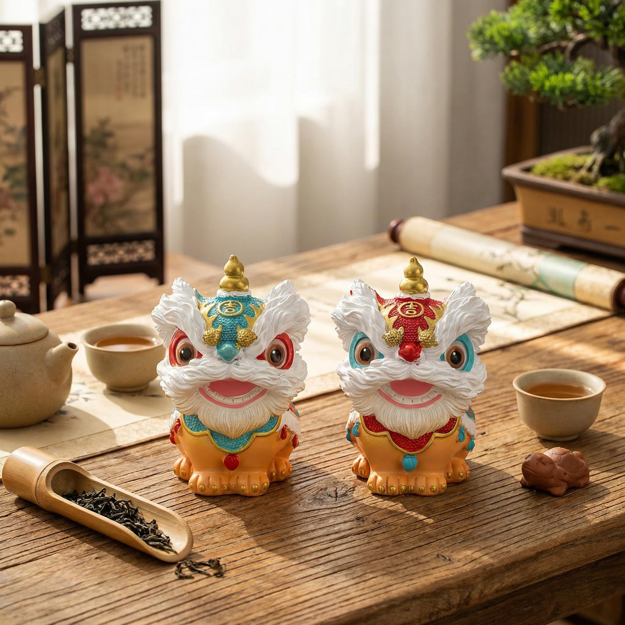Amazon.com: ICHAG 2-Pack Color Changing Chinese Lion Dance Tea Pet