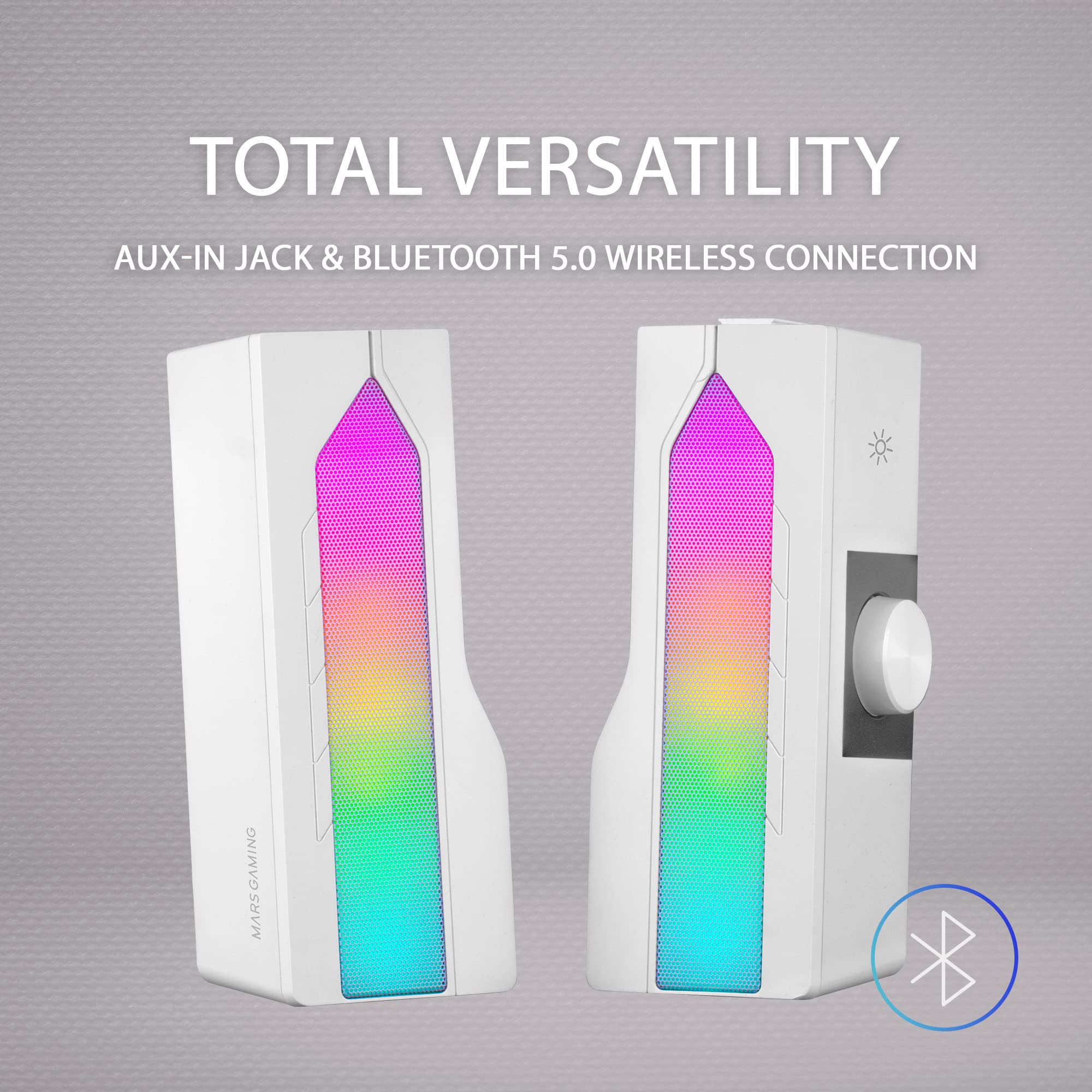 ALTAVOCES CON BLUETOOTH MARS GAMING MSDUO 15W 2.0 BLANCOS