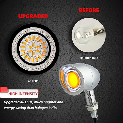 Miniatura 9 de FATECIM 2 luces traseras LED para motocicleta, luces de giro, luces de freno para correr, luces intermitentes traseras para bobber Harley Honda,