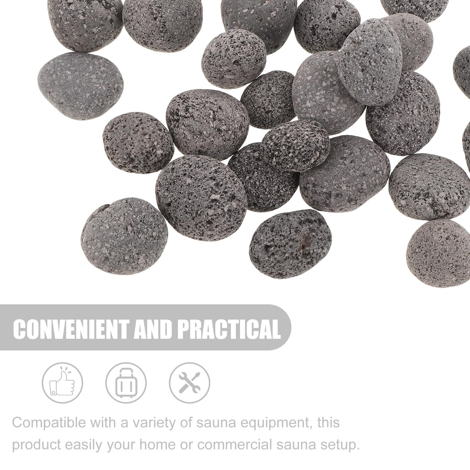 Saunasteine 1 kg 2 3cm Naturstein Heizsteine für Dampfsauna und Trocken Saunaofen Ersatzsteine für Sauna Innenbereich