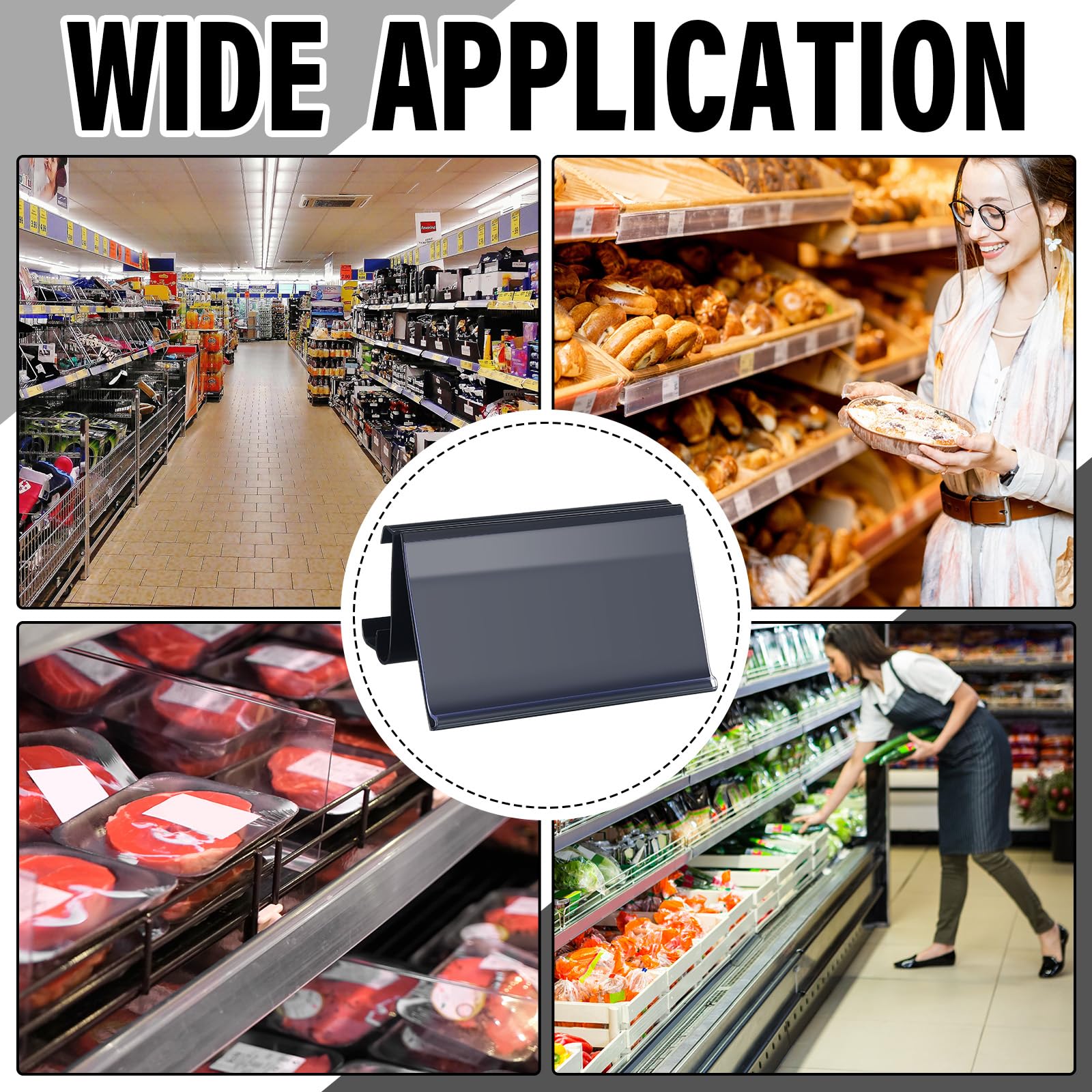 Wire Shelf Label Holders - 100 Pack -4