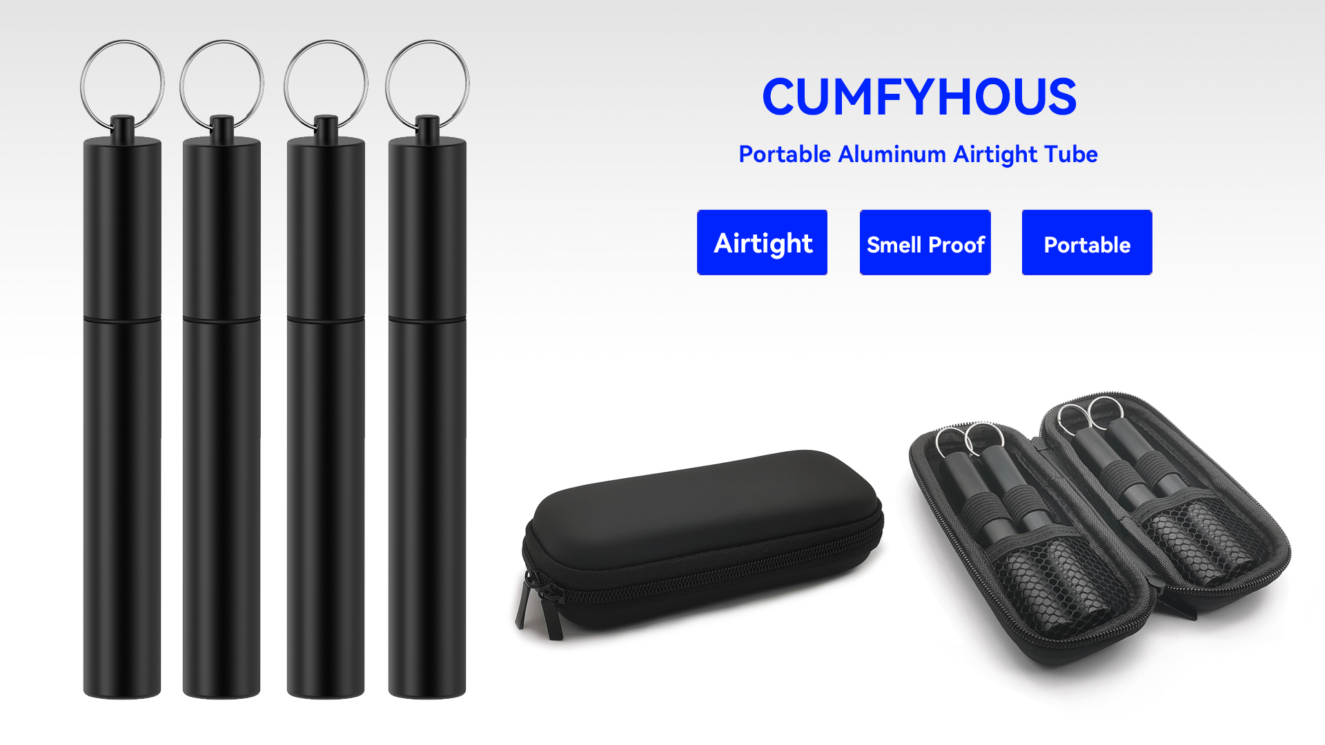 Amazon.com: 4-Pack Aluminum Metal Tube Container with Portable