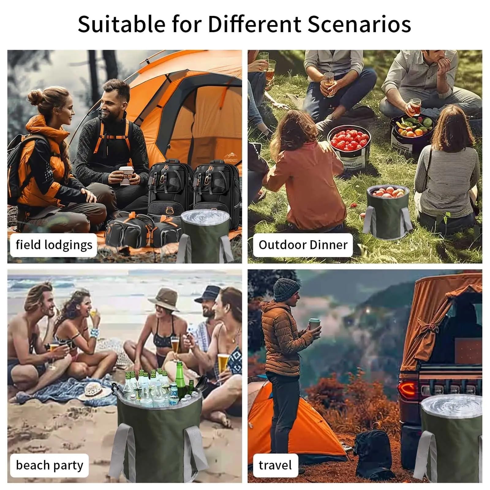 Faltbarer Eimer 20L Faltbarer Eimer Tragbarer Faltwasserbehälter for Reisen Camping Wandern Angeln Gartenarbeit