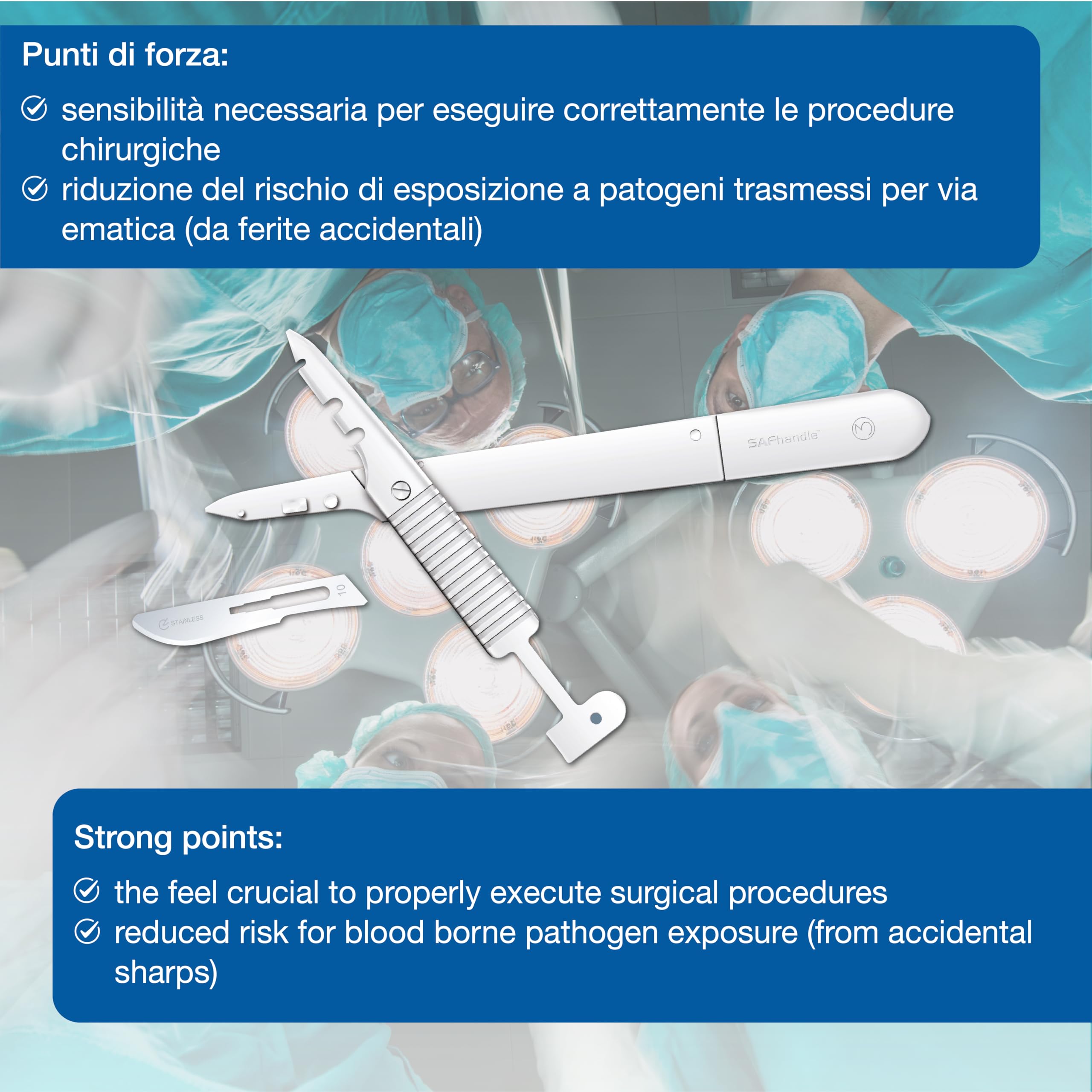GIMA - Portalame di sicurezza N. 3, per lame N. 10-15, in acciaio inox, 26815
