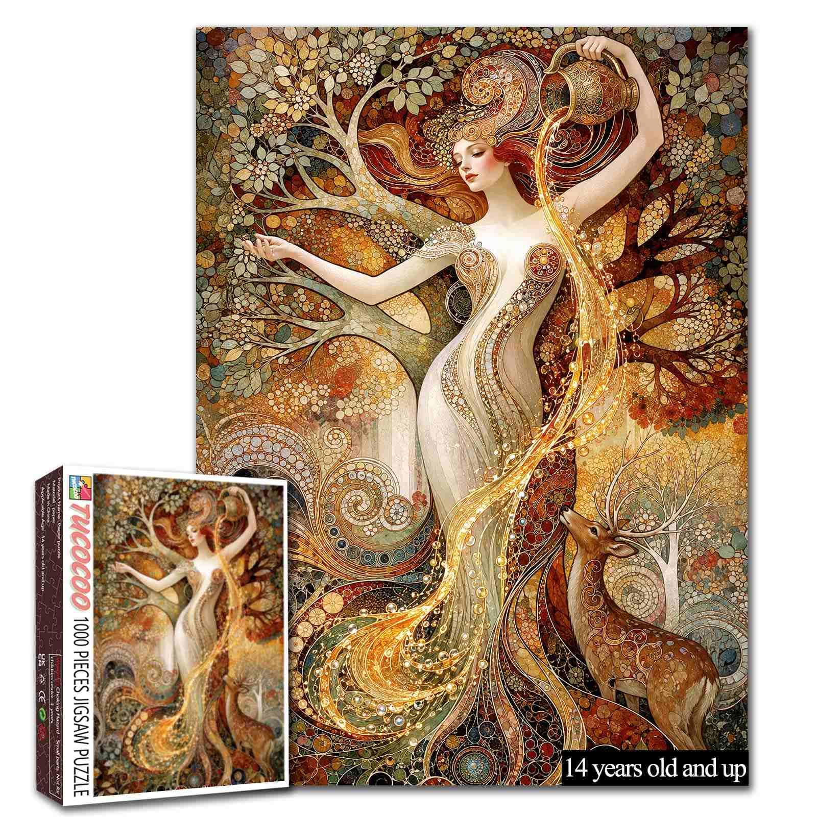 Tree of Life Puzzle Fantasy 1000 Piece Jigsaw Puzzle for Adults Deer Puzzle — image 1