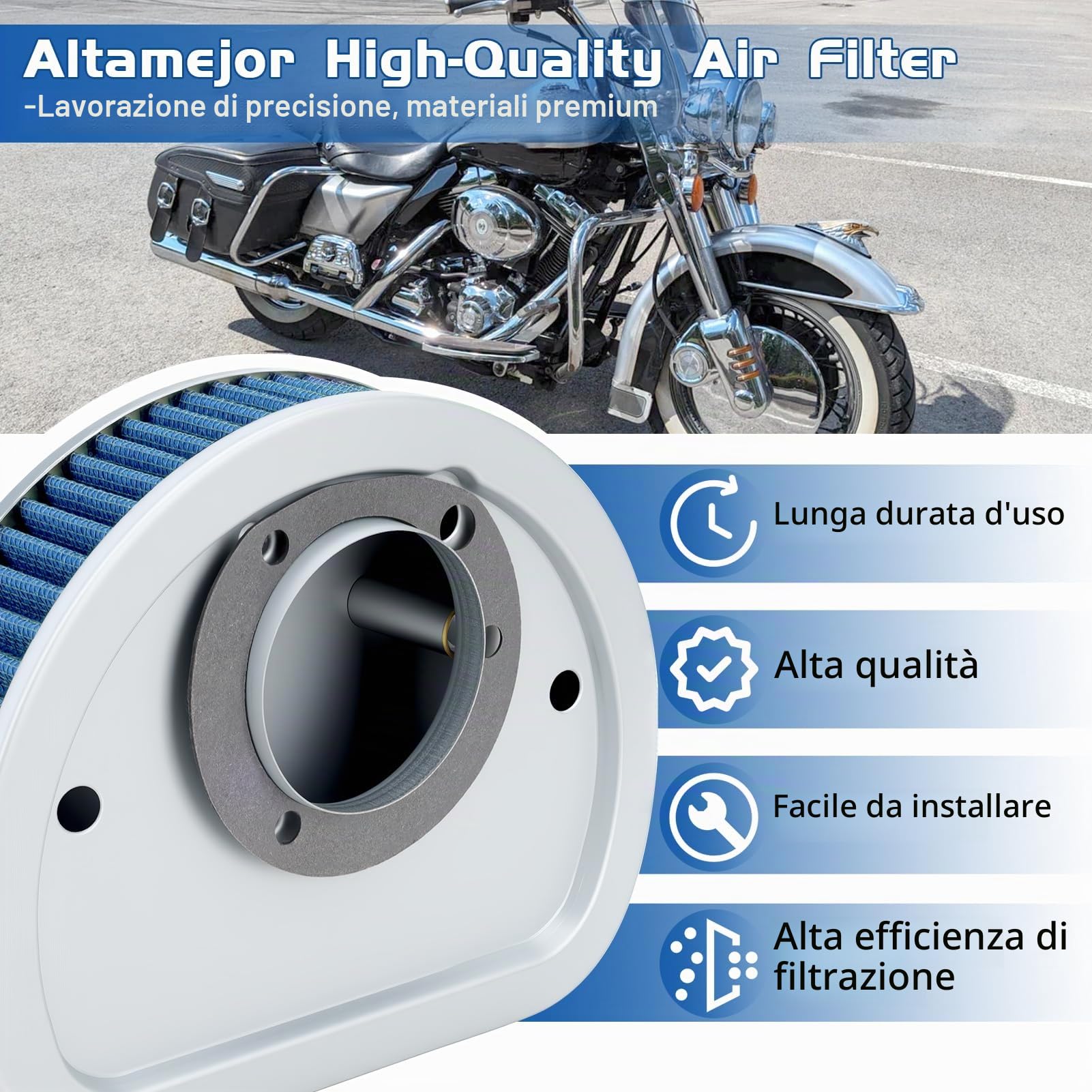 Filtro aria per Harley Davidson Road King 1999-2015 Filtro Aria 29461-99 HD-1499 Electra Glide Heritage Softail Dyna Street Softail Deluxe e Springer Softail 29461-99 HD-1499
