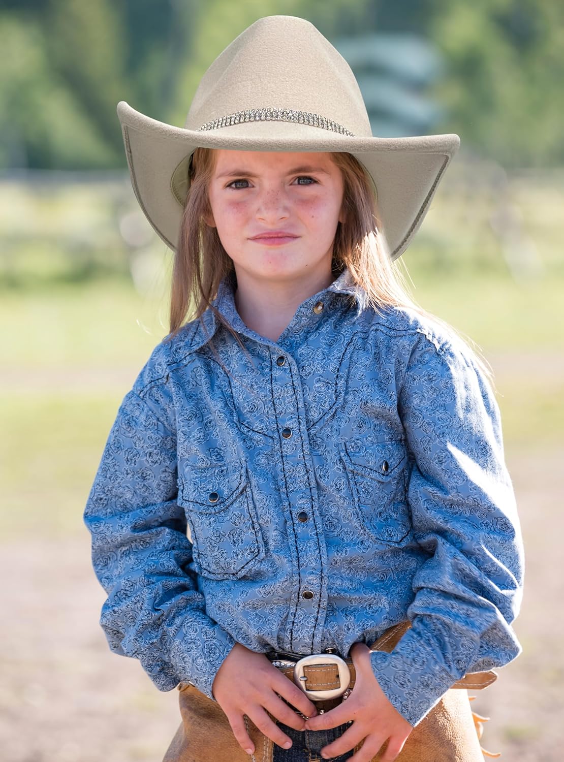 Jastore Glitter Silver Cowboy Hats for Girls Western Sparkly Rhinestone Cowgirl Hat for Kids