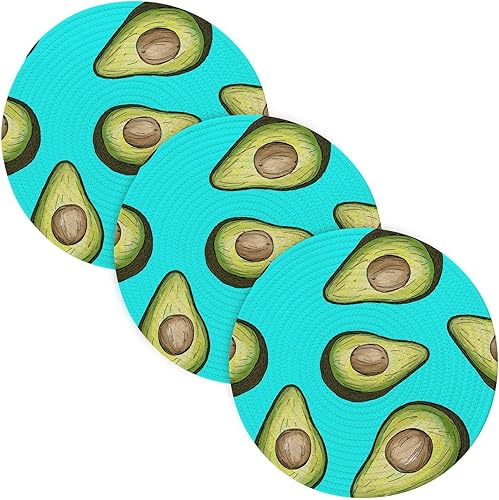 Avocado Hot Pot Holders Pot Holder Trivet Mats for Hot Dishes Heat Resistant Pad for Microwave Stove Halloween Decor Modern Farmhouse Decor 3 Pcs