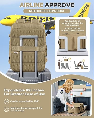 Vista 435 de VECAVE Mochila de viaje para laptop, mochila aprobada para vuelos,Mochila deportiva para universidad casual, A-Negro, Mochila para laptop