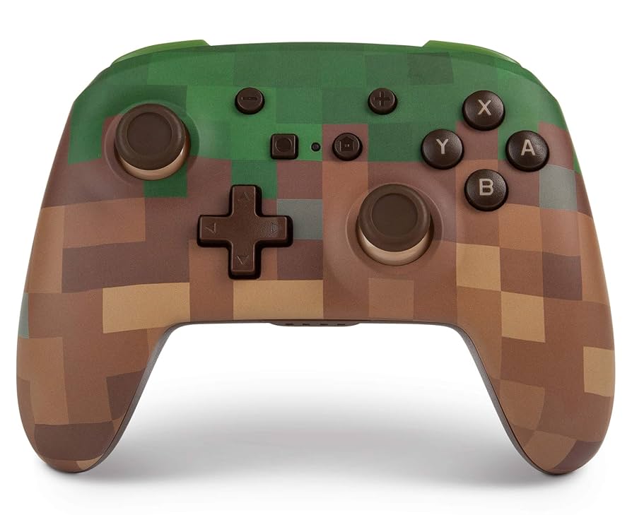 PowerA Enhanced Wireless Minecraft Grass Block Nintendo