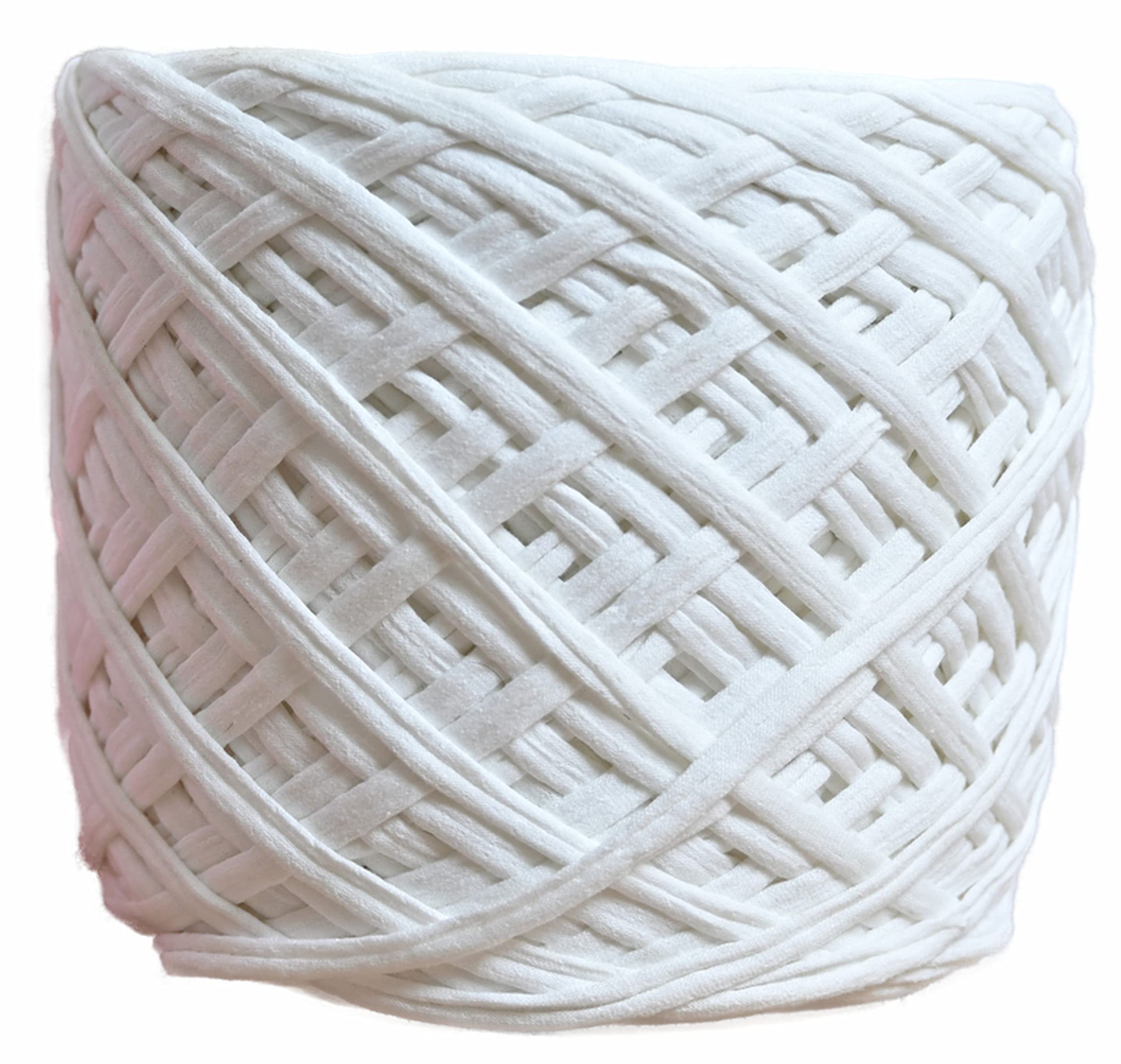 PrintShoppie Knitting Cotton Hosiery Yarn Soft T-Shirt Yarn, Needle Knitting Yarn Thread Dyed Hand Knitting Art Craft Soft Crochet Hook Yarn (Milk White - 480 grams) (12x12x12) cm (B0C5Y5W5X9) Amazon Price History, Amazon Price Tracker