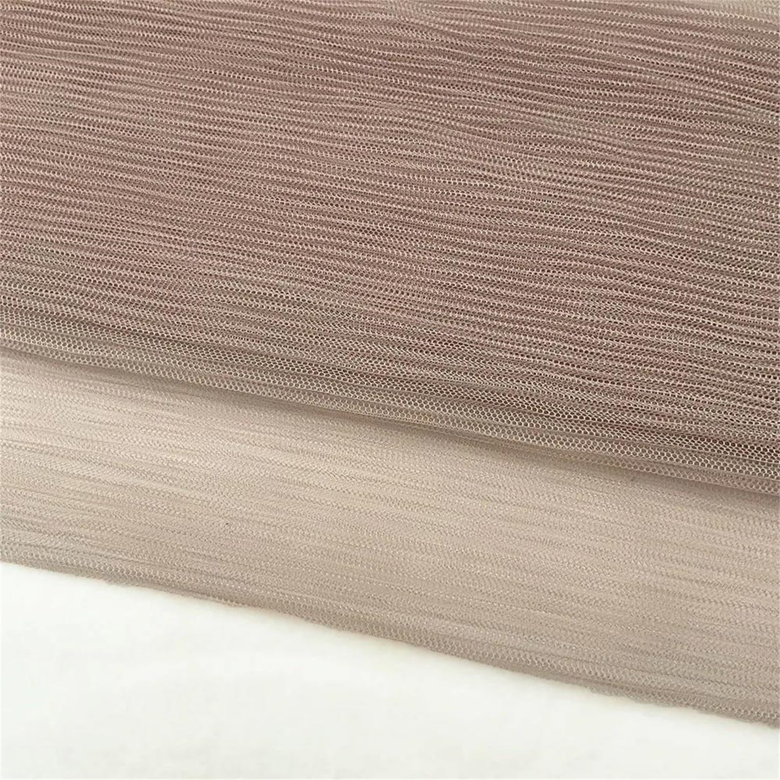 Tessuto Lavorato a Maglia in Tulle Plissettato a Righe Sottili da 145 cm for Gonna tutù in Tessuto a Rete e Camicia in Prospettiva Cucito a Mano(Nude,90cmx145cm)