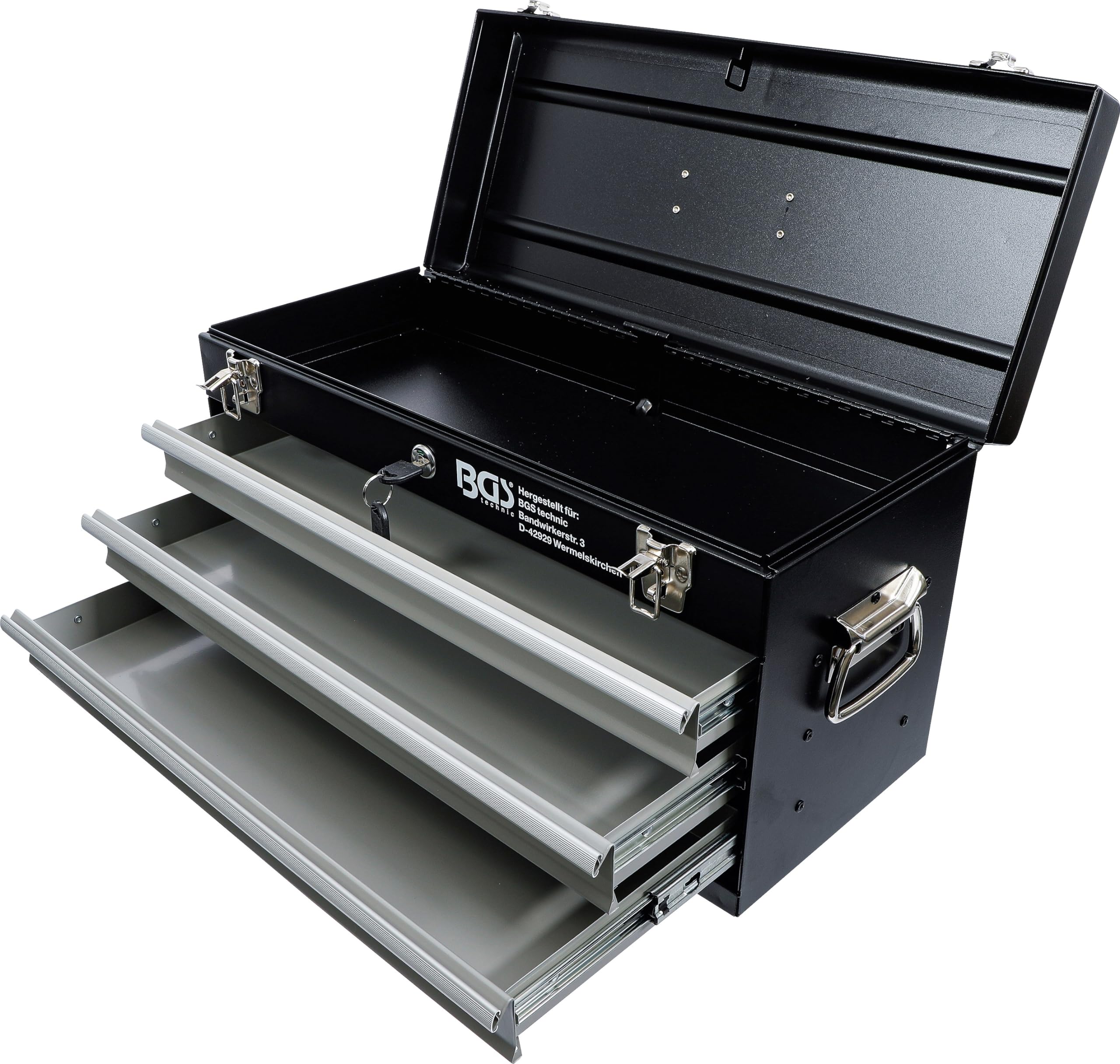 BGS 3312 | Valigetta utensili in metallo, vuota | 3 cassetti