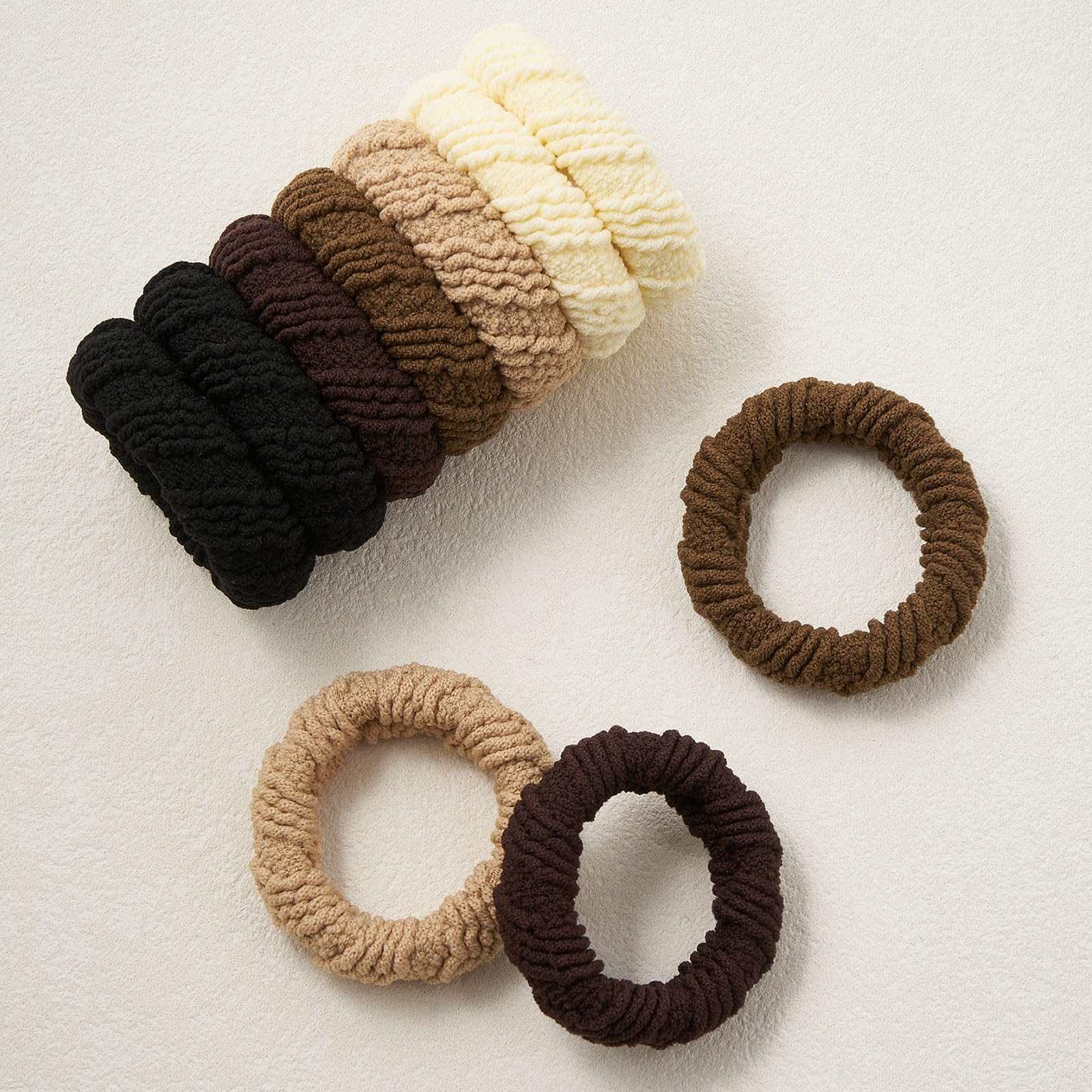 ZOUIQSS 10 Pcs No Damage Hair Ties Thick Hair Elastic Rubber Bands Hair Accessories Scrunchies Seamless for Women(Style10) - Image 4