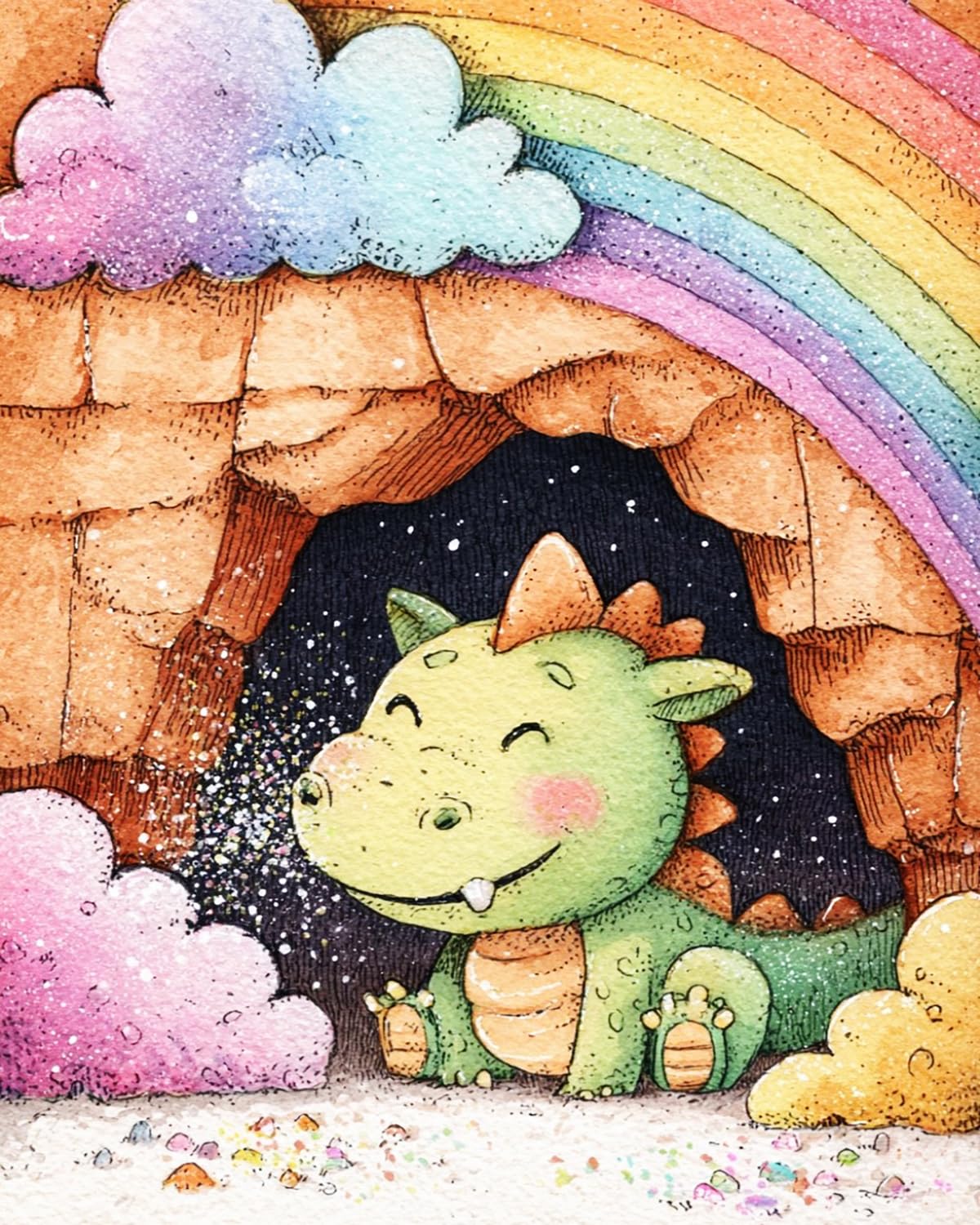 Liubaishi Multicolour Paint By Numbers For Adults, Rainbow Dragon Cave, 40X50 Cm Acrylic Canvas Kit With Brushes And Paints