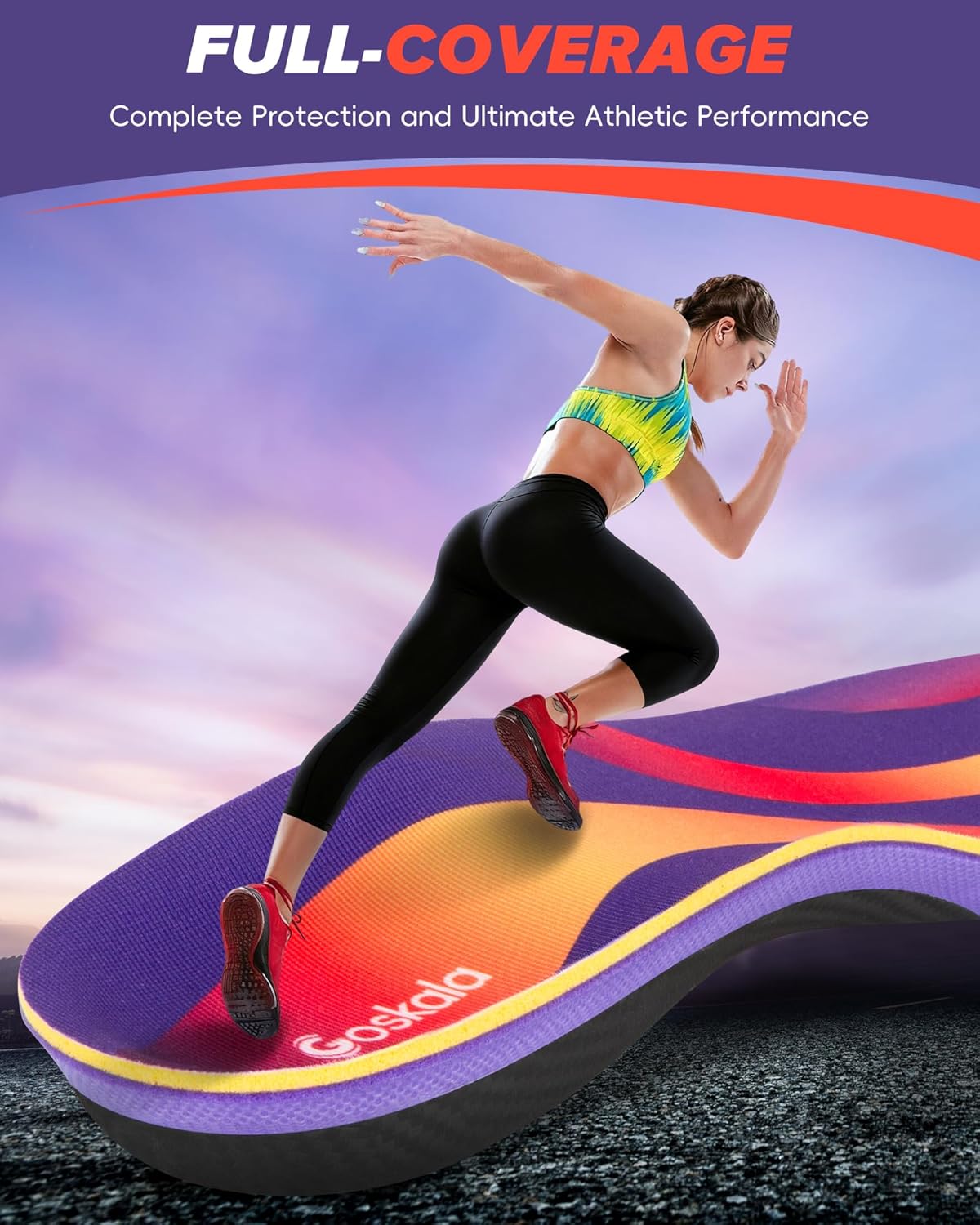 Plantar Fasciitis Insoles Athletic Arch Support Inserts Women Men, Shock Absorption, Shoe Inserts for Plantar Fasciitis, Flat Feet, Running, Basketball and Other Athletic - Image 5