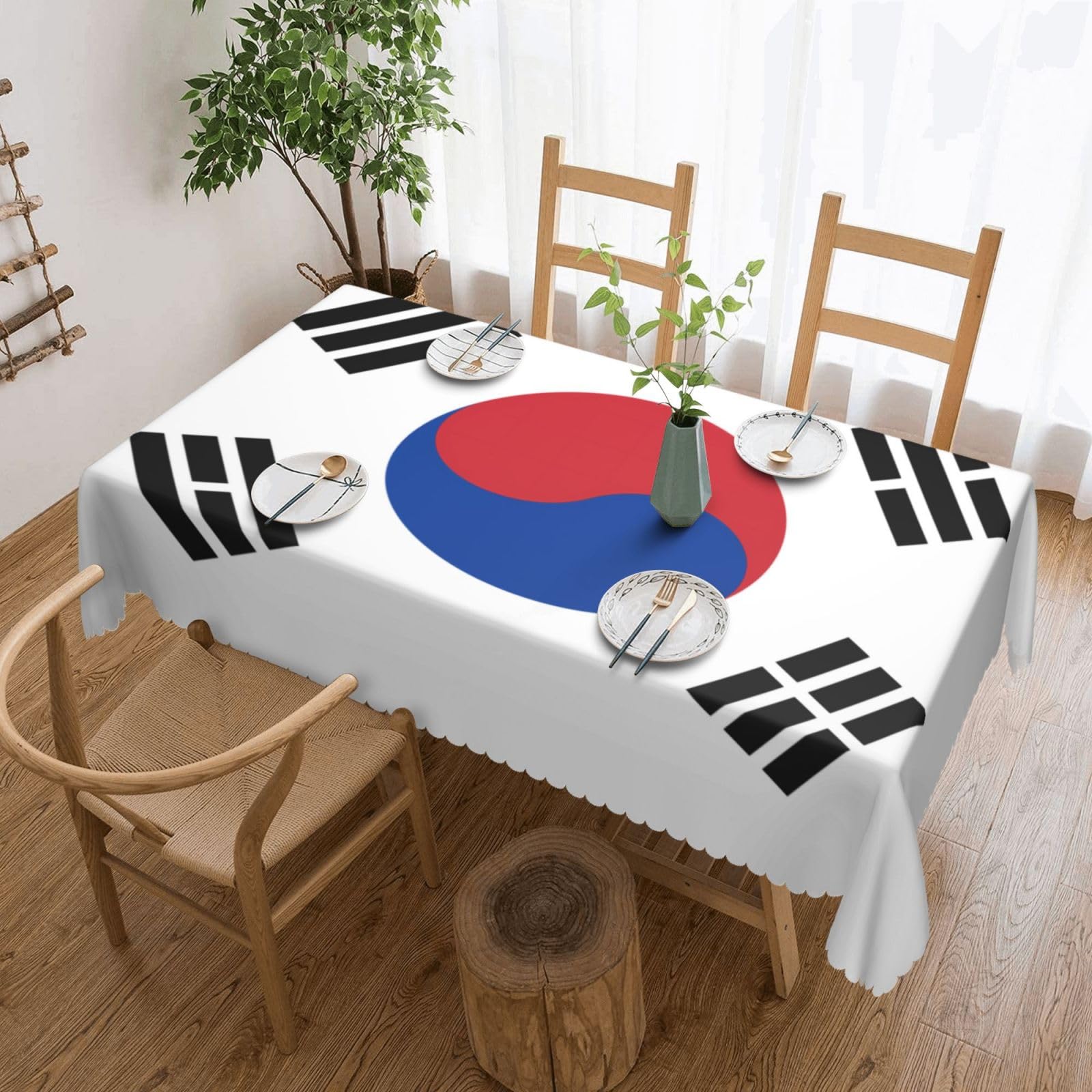 MROWYC Flag of Republic of Korea Printed tablecloths are suitable for hotels, picnics, and parties, and can effectively protect the tabletop