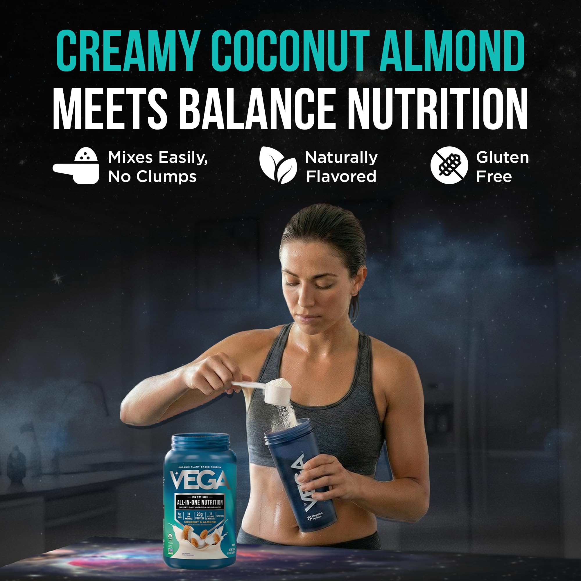 Vega All-in-One Nutrition Organic Vegan Protein Powder – Coconut Almond, 20g Protein Meal Replacement Shake – 1.52lbs (18 Servings) — Amazon image 7