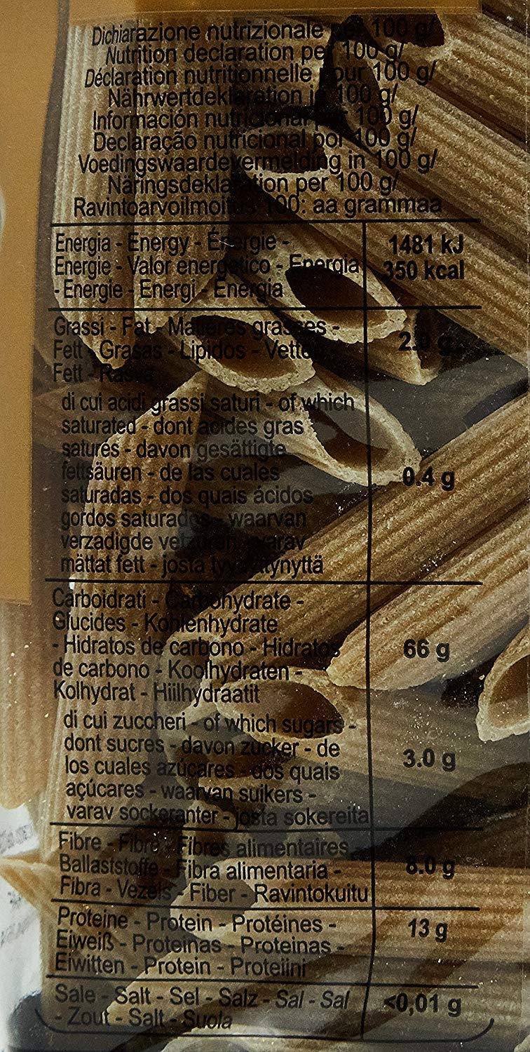 Garofalo - 5-70 PENNE RIGATE INTEGRALES - Pasta Integral - Biologic - Paquete de 16 x da 500g