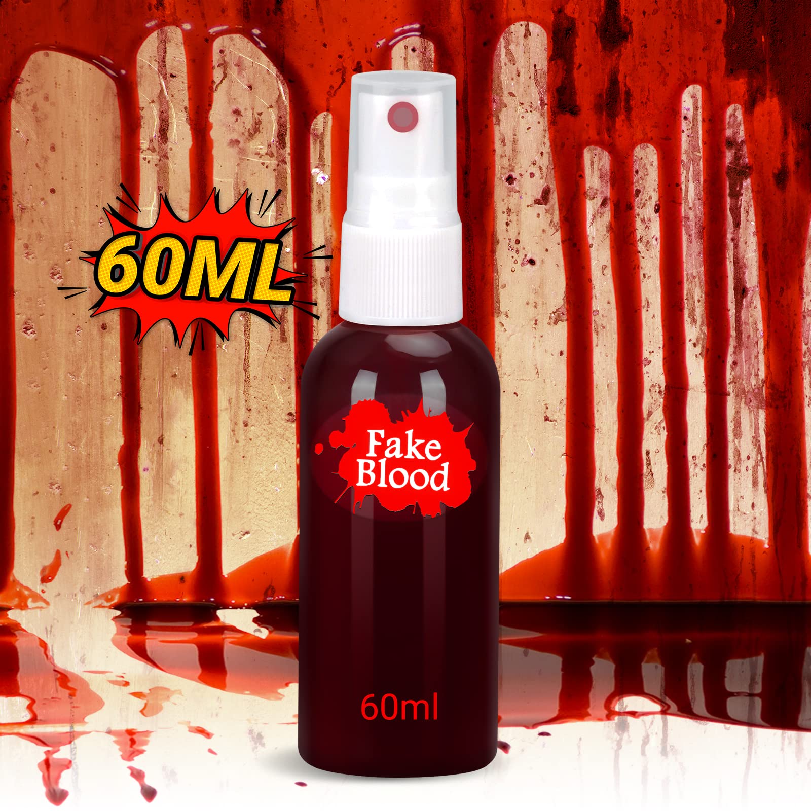 2oz Fake Blood Spray for Halloween Vampire Blood Makeup, Anime Cosplay, Special Effects Makeup, and More - Vegan, Cruelty-Free, Paraben-Free
