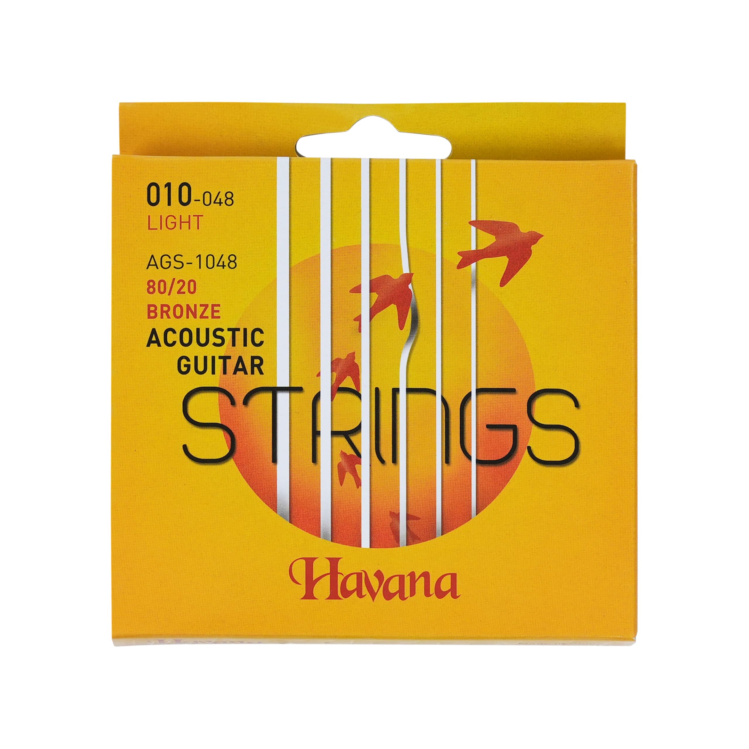 HAVANA Acoustic Guitar 80/20 Bronze Strings Set AGS1048 Light