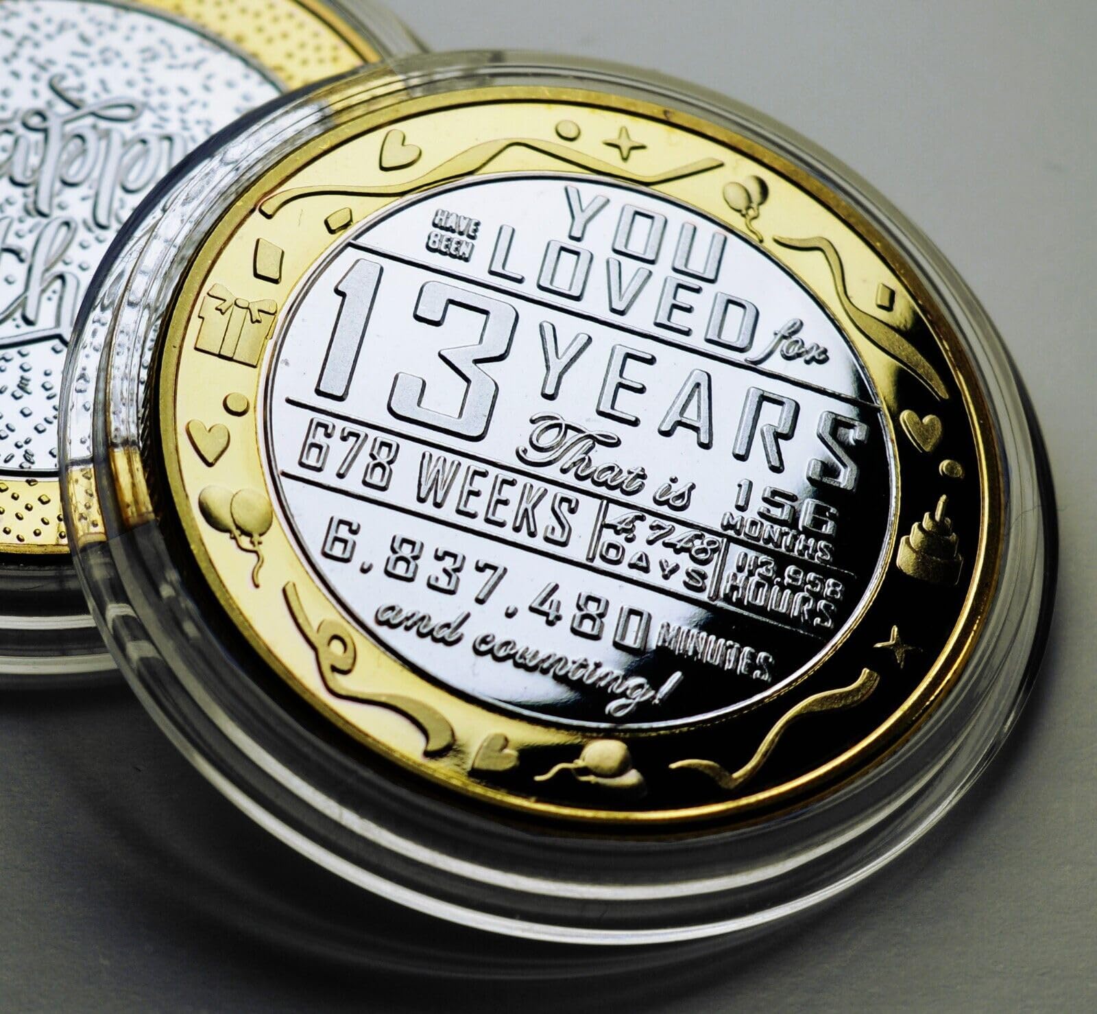 The Commemorative Coin Company 13th Birthday Dual Metal Silver & 24ct Gold Commemorative. Gift/Present. 13 Years Old Son/Daughter/Grandson/Granddaughter