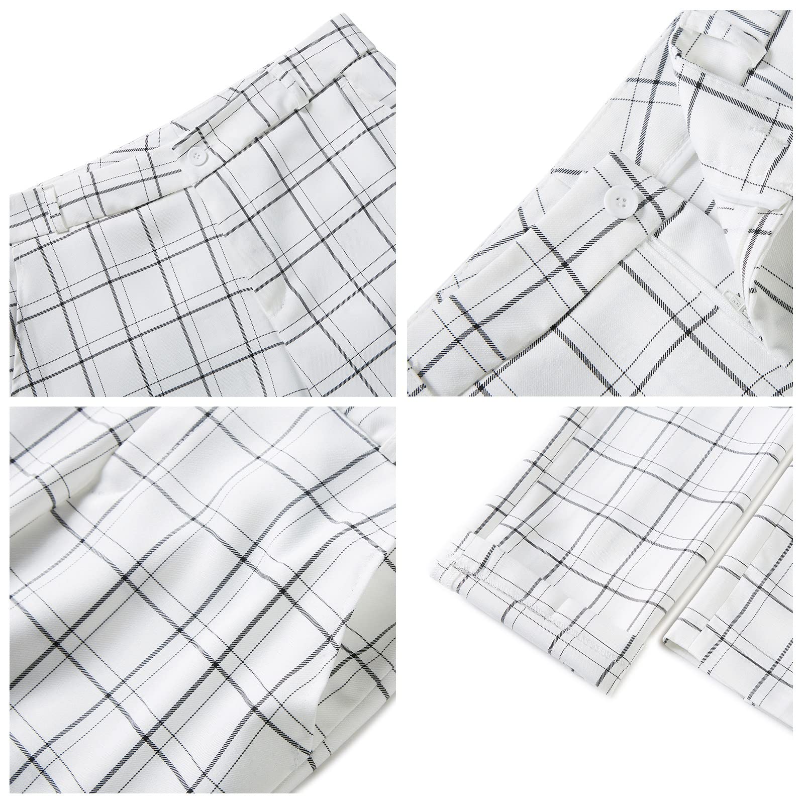 MODFUL Tuta da donna formale in 2 pezzi con pantaloni scozzesi elegante da ufficio classico per donna UK
