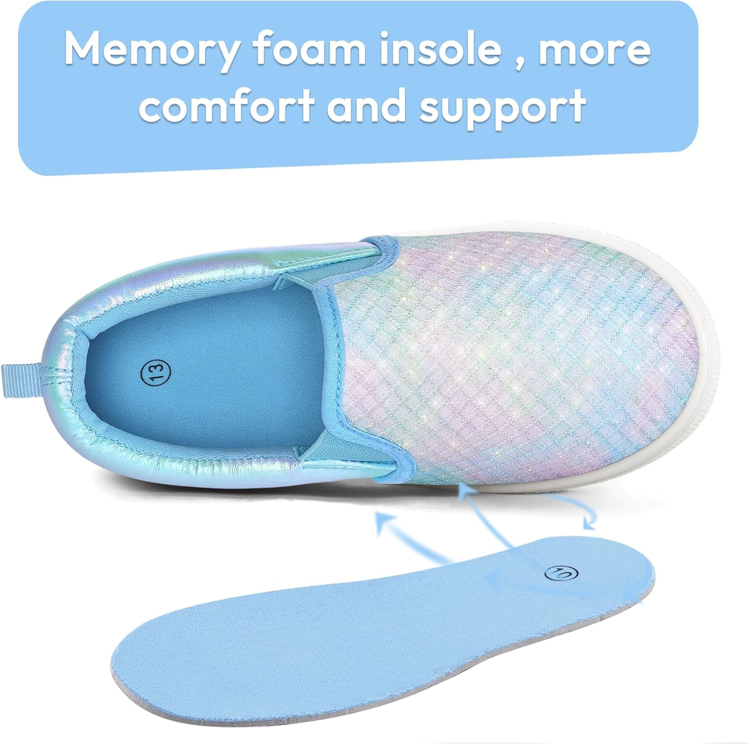 K KomForme Toddler Girls Boys Shoes Little Kids Slip on Canvas Sneakers for Running/Walking - Image 6