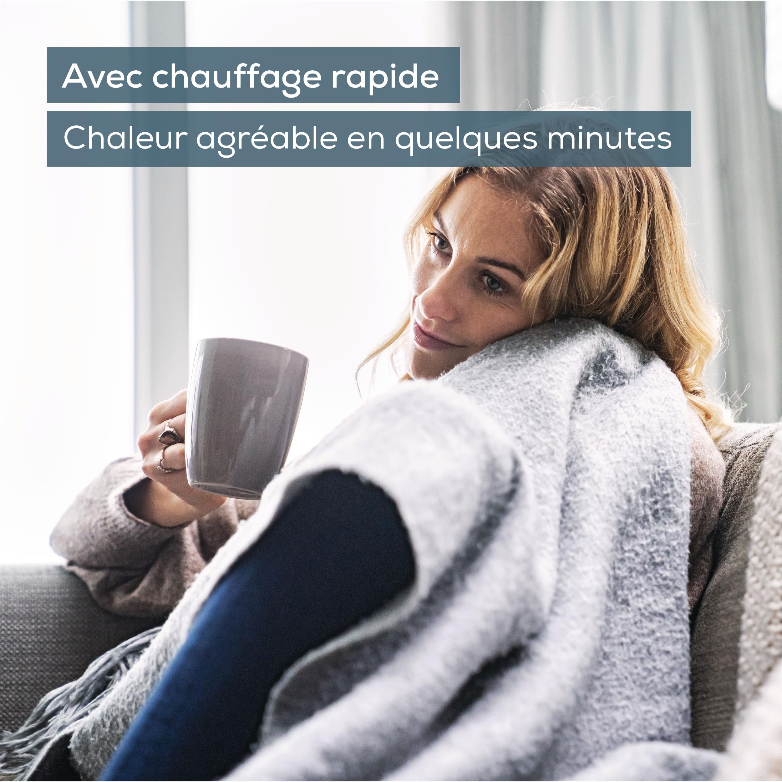 Beurer HK 43 Coussin Chauffant Électrique, Coussin Thermique Extra Moelleux avec Arrêt Automatique et 3 Niveaux de Température, Lavable en Machine Jusqu'à 30 °C, Blanc