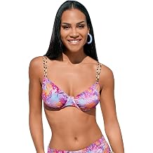 LASCANA Womens Leopard Floral Underwire Bikini Top