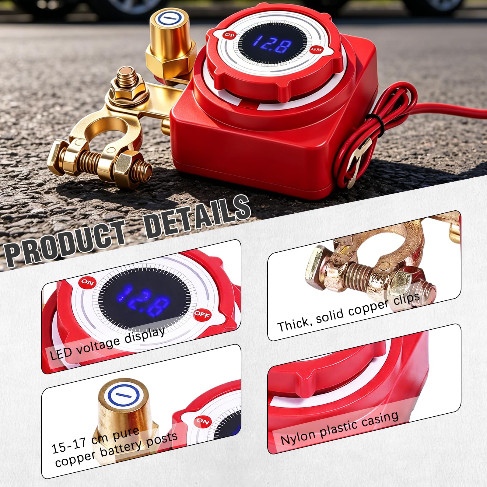 BRGD Coupe Circuit Batterie 12V avec Télécommandé Sans Fil, Interrupteur de déconnexion de batterie à distance pour Voiture, RV, ATV, Camion, Bateau