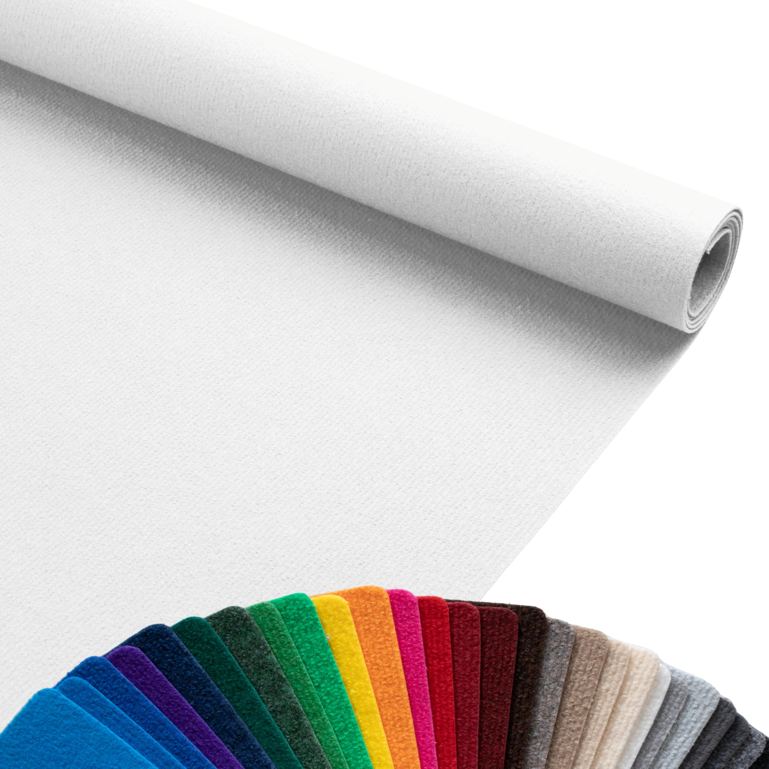 Primaflor Rips Messeteppich Dublin | 100x500 cm | Weiß | Meterware | Gerippte Polypropylen-Meterware für Messe, Event und Hochzeit; Bfl-s1, 3 mm hoch, zuschneidbar