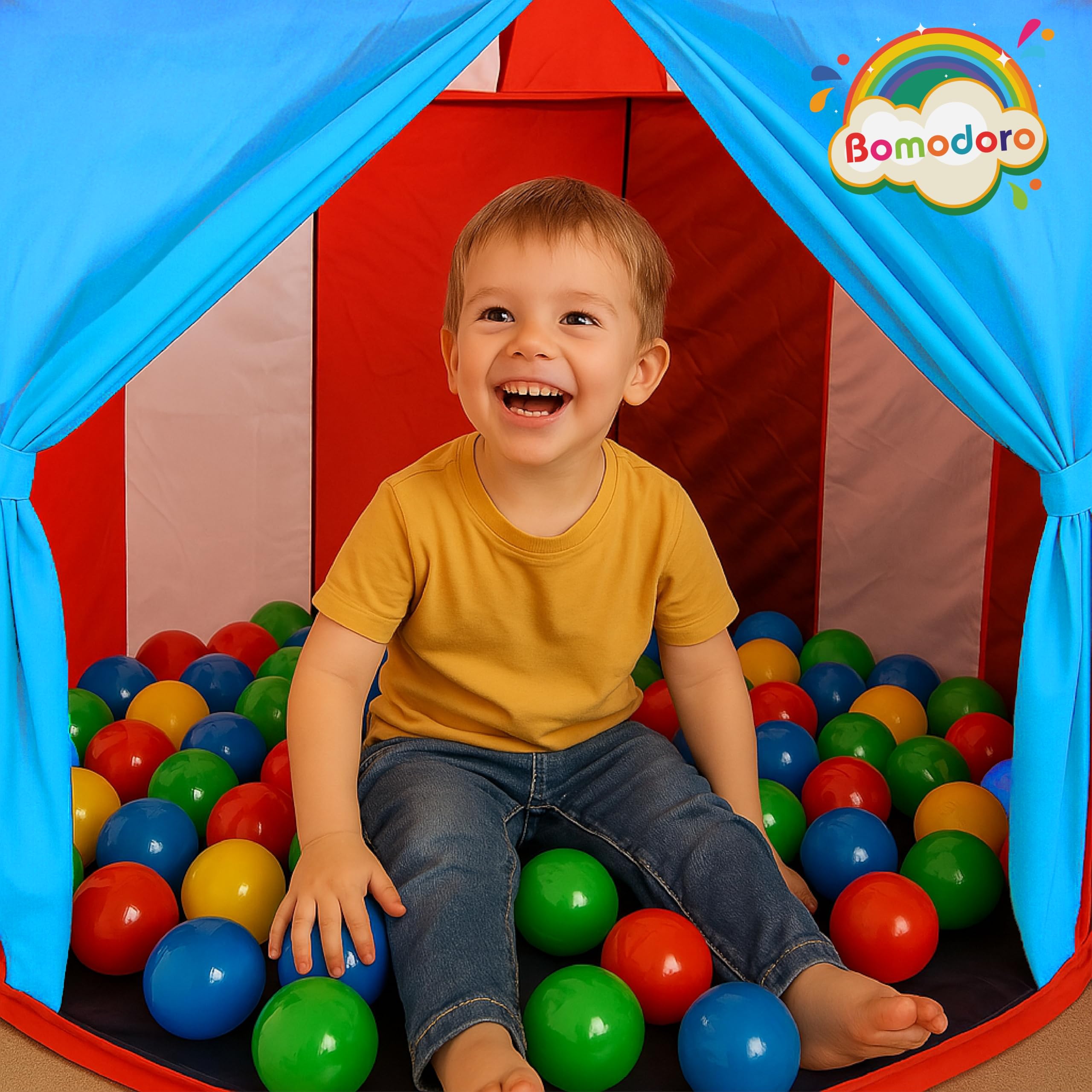 Tenda Pop Up a forma di Circo per Bambini, Casetta Recinto da Interno, Altezza 150 cm