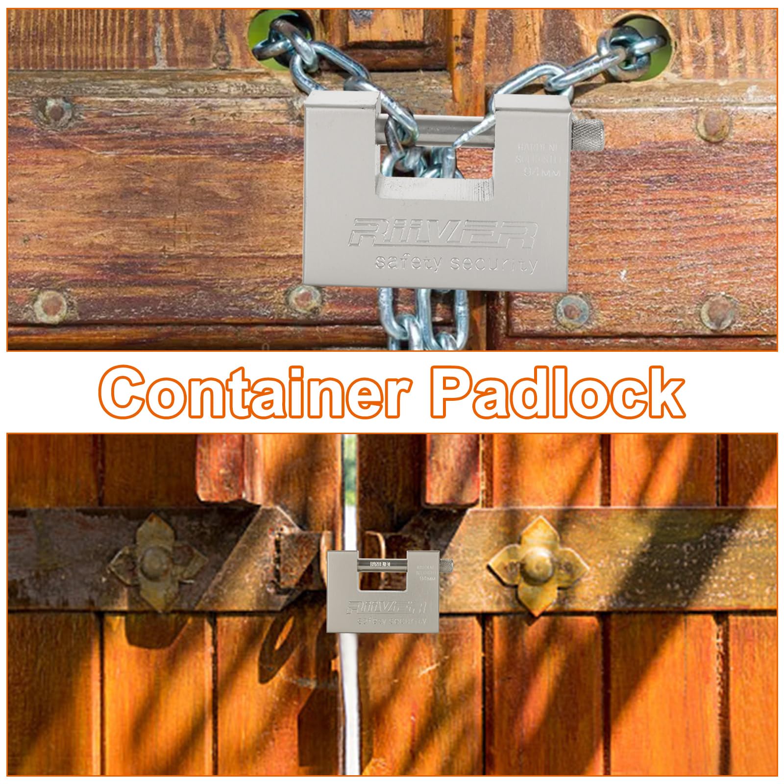 JMIATRY 2 candados de contenedor con llaves, candado de seguridad resistente de 74 mm, grillete de 12 mm de grosor, cilindro antitaladro, candado de acero para contenedores, puertas, cobertizos,
