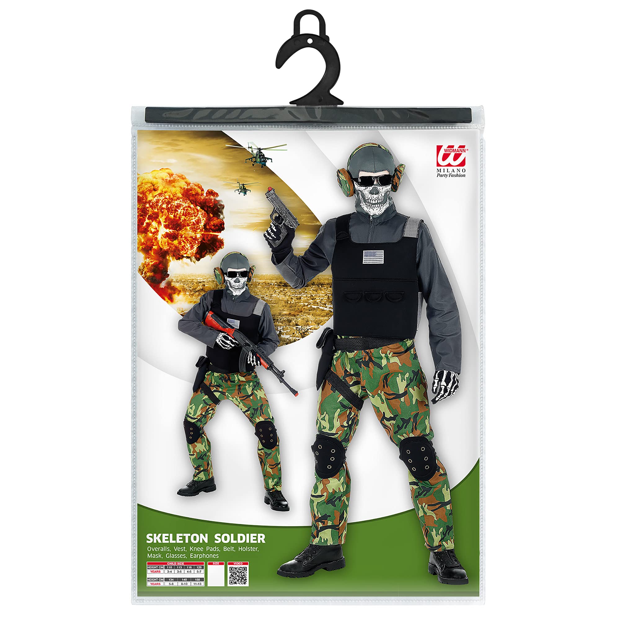 W WIDMANN MILANO Party Fashion - Costume da forze speciali per bambini | Completo militare con accessori per Carnevale, feste a tema e travestimenti da soldato
