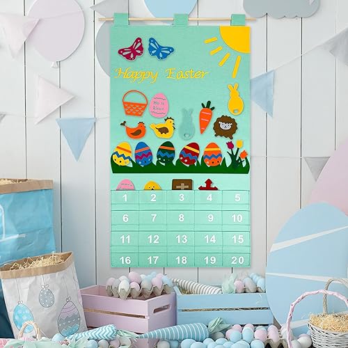 Miniatura 7 de Cuenta regresiva para el calendario de Adviento de Pascua para uso en casa, escuela, aula, oficina para uso en puerta o pared con 20 piezas