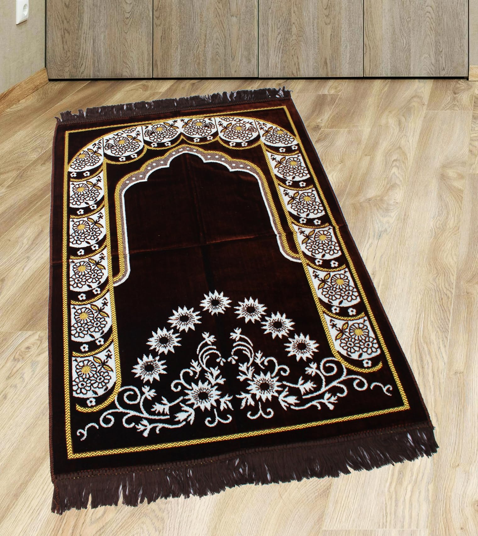 ADIRNY Velvet Prayer Mat 44x28 inch Musalla Janamaz for Namaz
