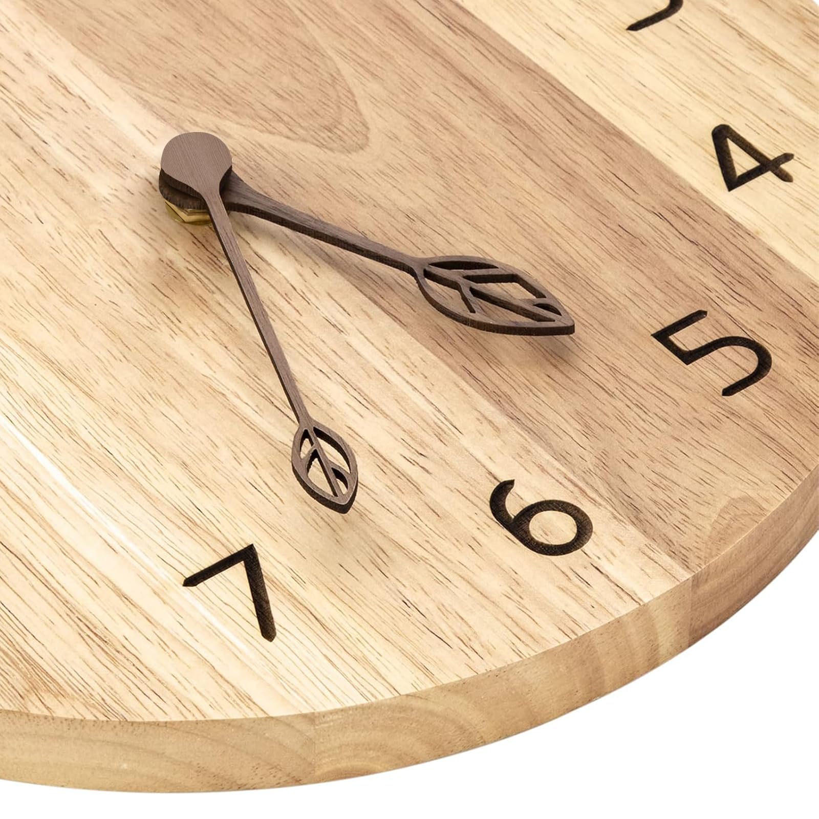 VIVILINEN Orologio da Parete in Legno Massello Naturale, Orologio da Parete Silenzioso Nessun Ticchettio per Cucina, Soggiorno, Camera da letto