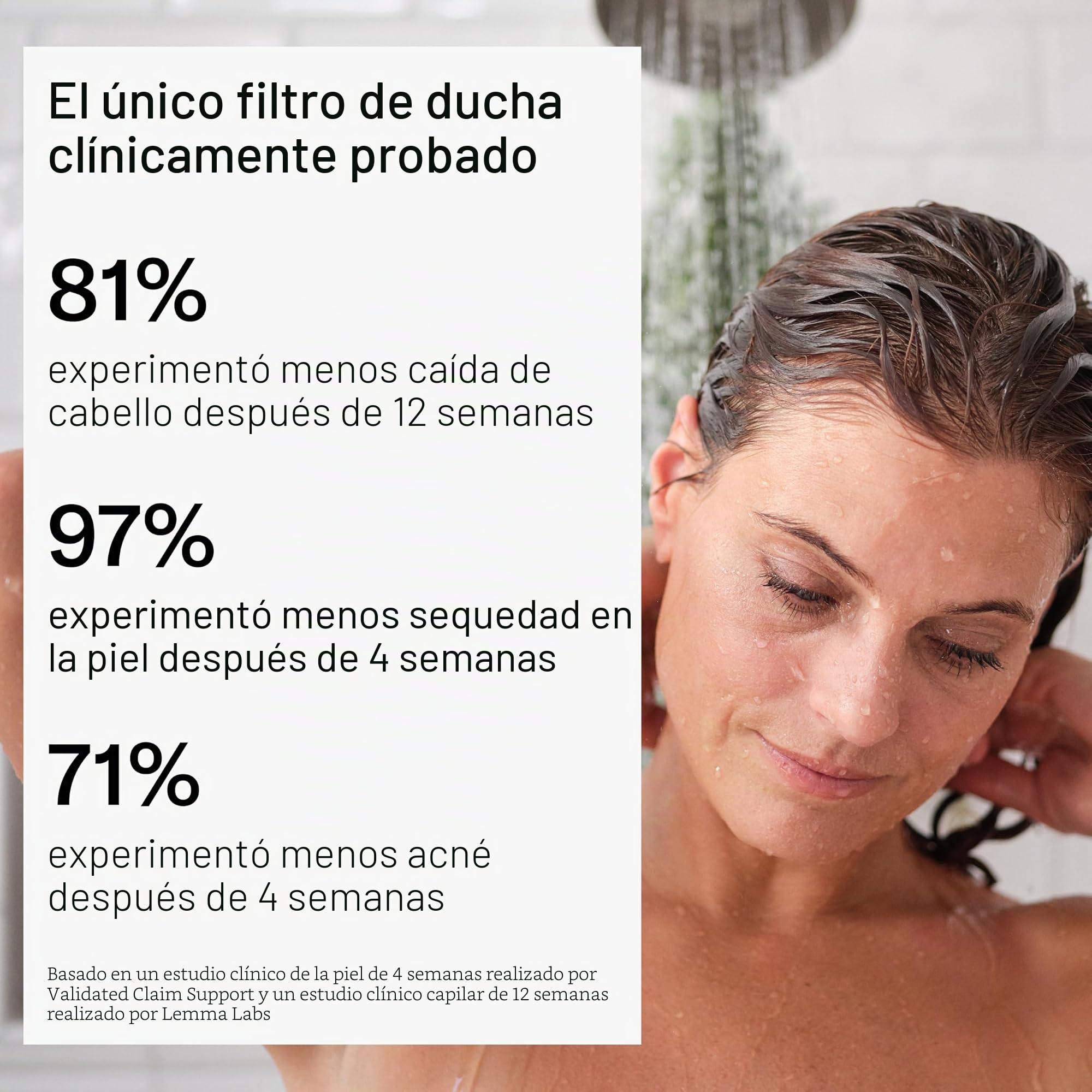 The Jolie - Cabezal de ducha filtrado con sistema de filtro de agua de ducha, cabezal de ducha de alta presión, accesorio para el cuidado del cabello y la piel para mejorar la belleza y la rutina de