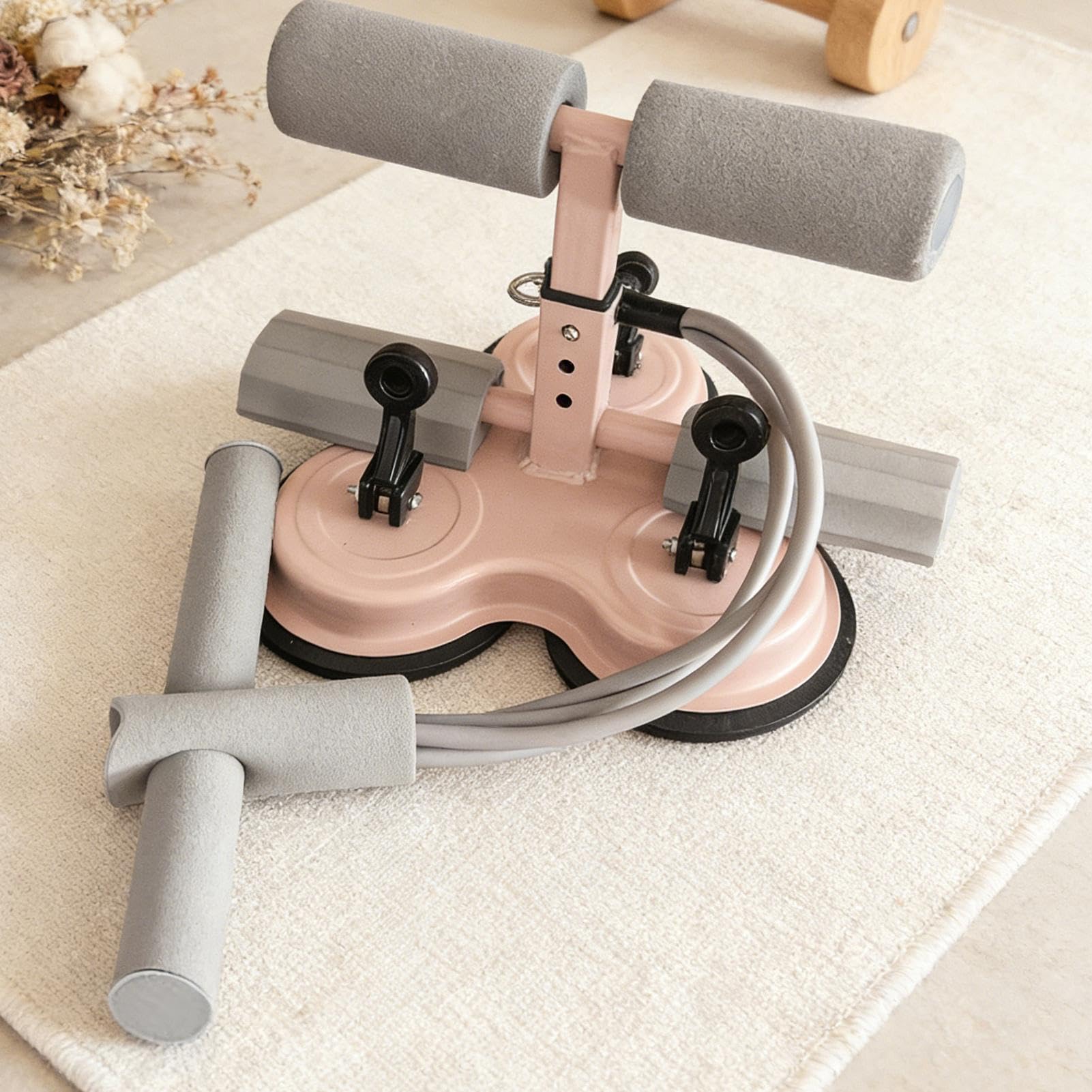 Ab Machine for Home – przenośny przyrząd do ćwiczeń, antypoślizgowy sprzęt z przyssawką z ergonomicznym podparciem, trenażer spalania tłuszczu z fitness wewnątrz i na zewnątrz, maszyna do treningu