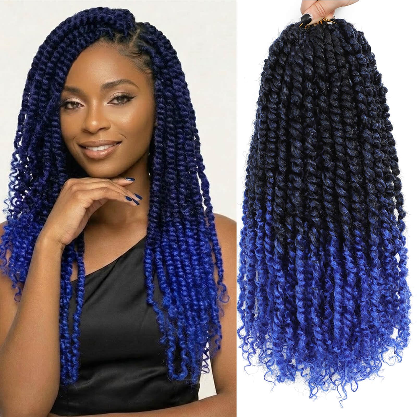 【完売商品】Shishikui twist Navy Amazon.com : Bestlove Passion Twist Curly Crochet Braids Hair, 18