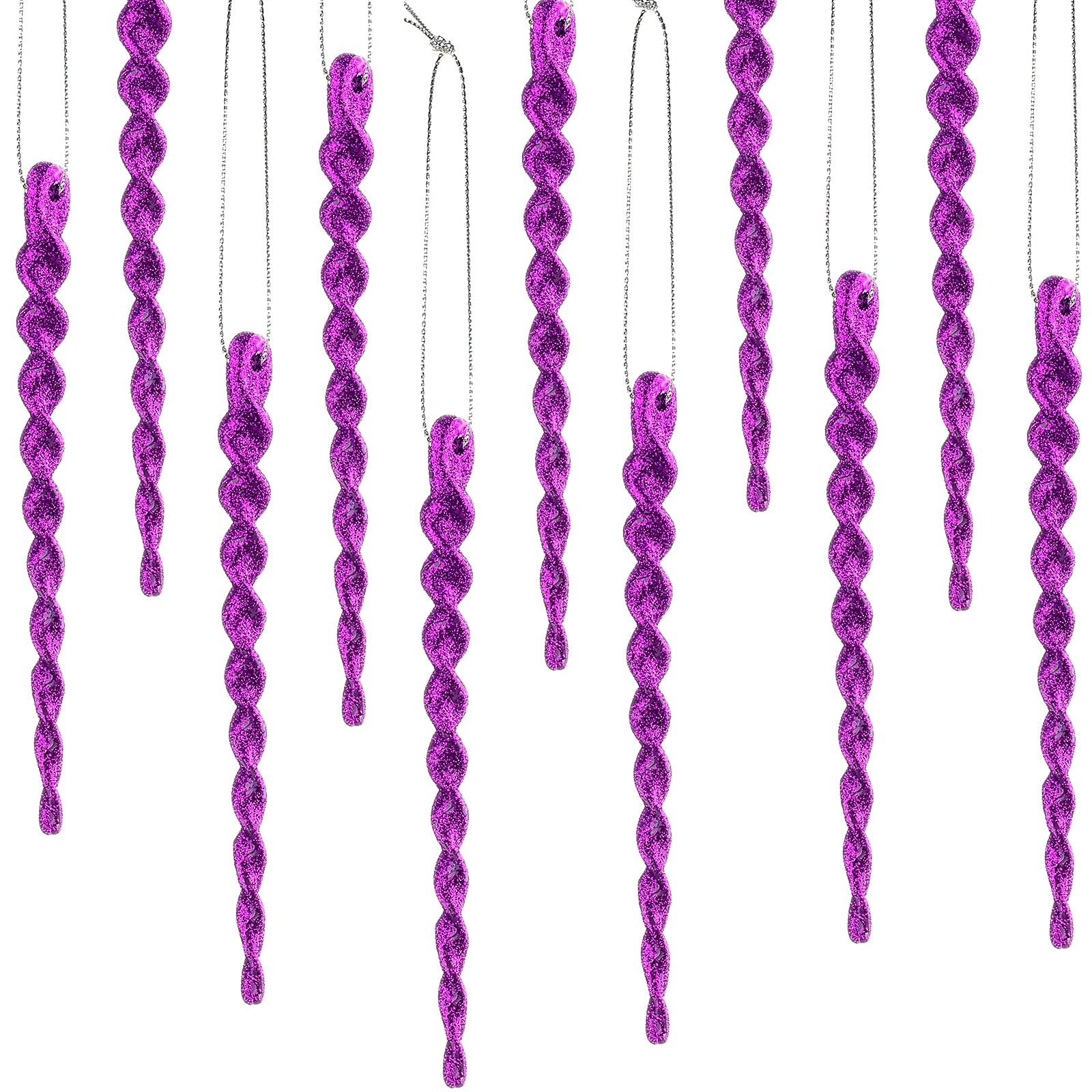 Glaçon plastique Noël suspension torsadée violette 30 pièces pour fête et mariage