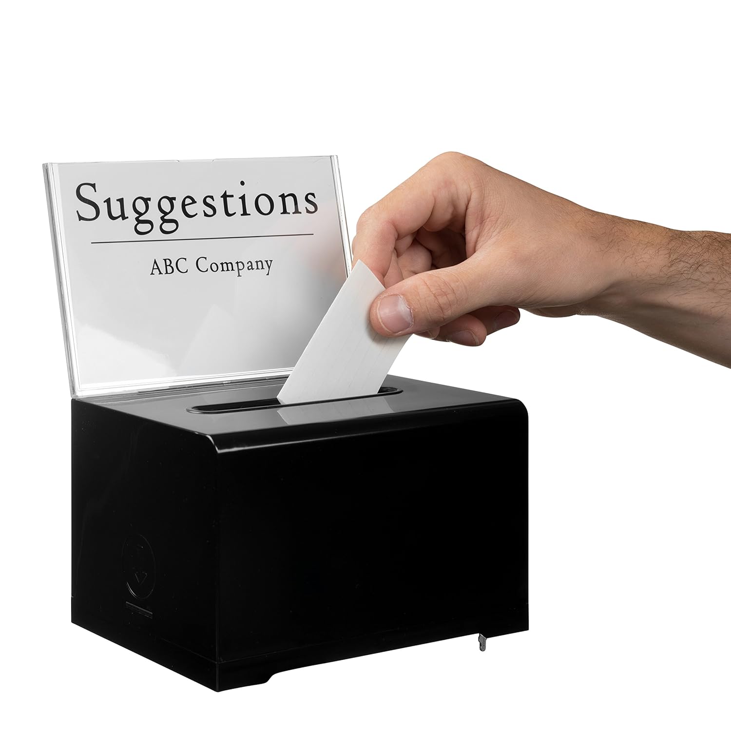 AdirOffice-637 Acrylic Donation & Ballot Box with Lock (6.25" x 4.5" x 4") - Black : Office Products