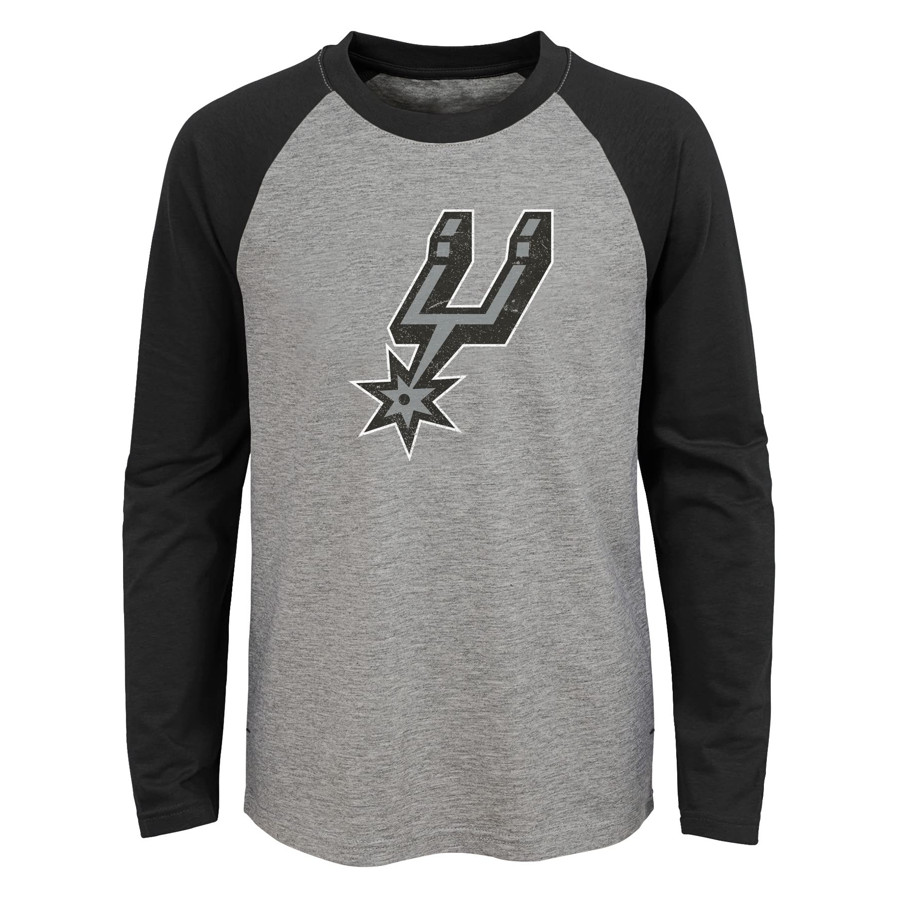 OuterstuffNBA Boys Youth (4-16) F18 Fadeaway Long Sleeve Raglan Grey T-Shirt